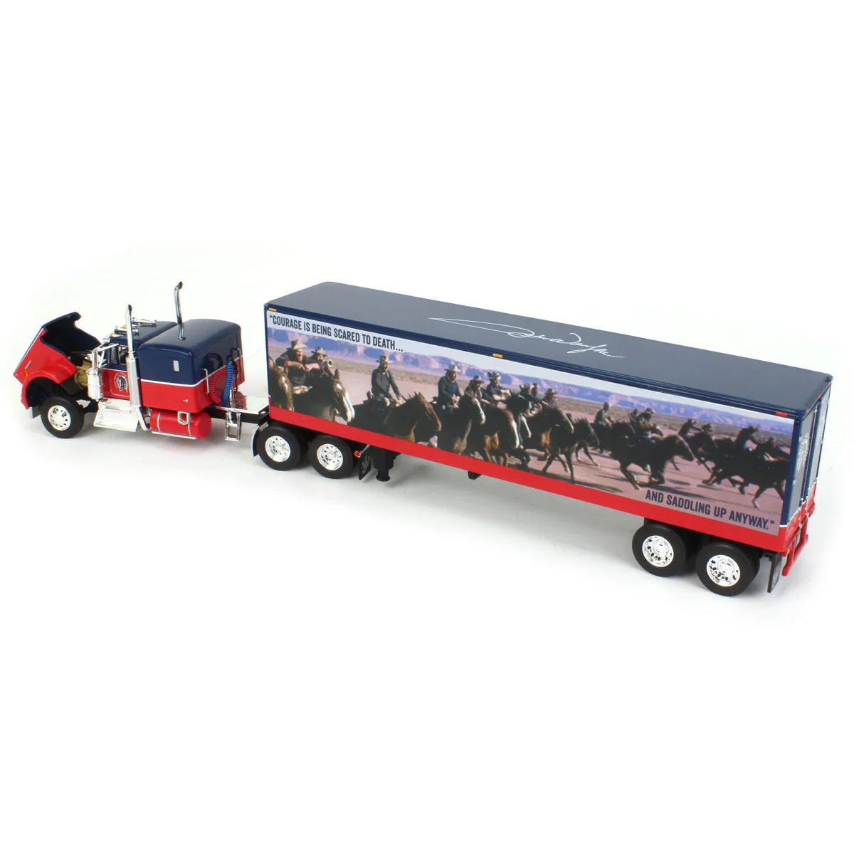 1/64 Kenworth W900A Semi Truck with 40ft Vintage Trailer, John Wayne Courage, DCP by First Gear - Image 4