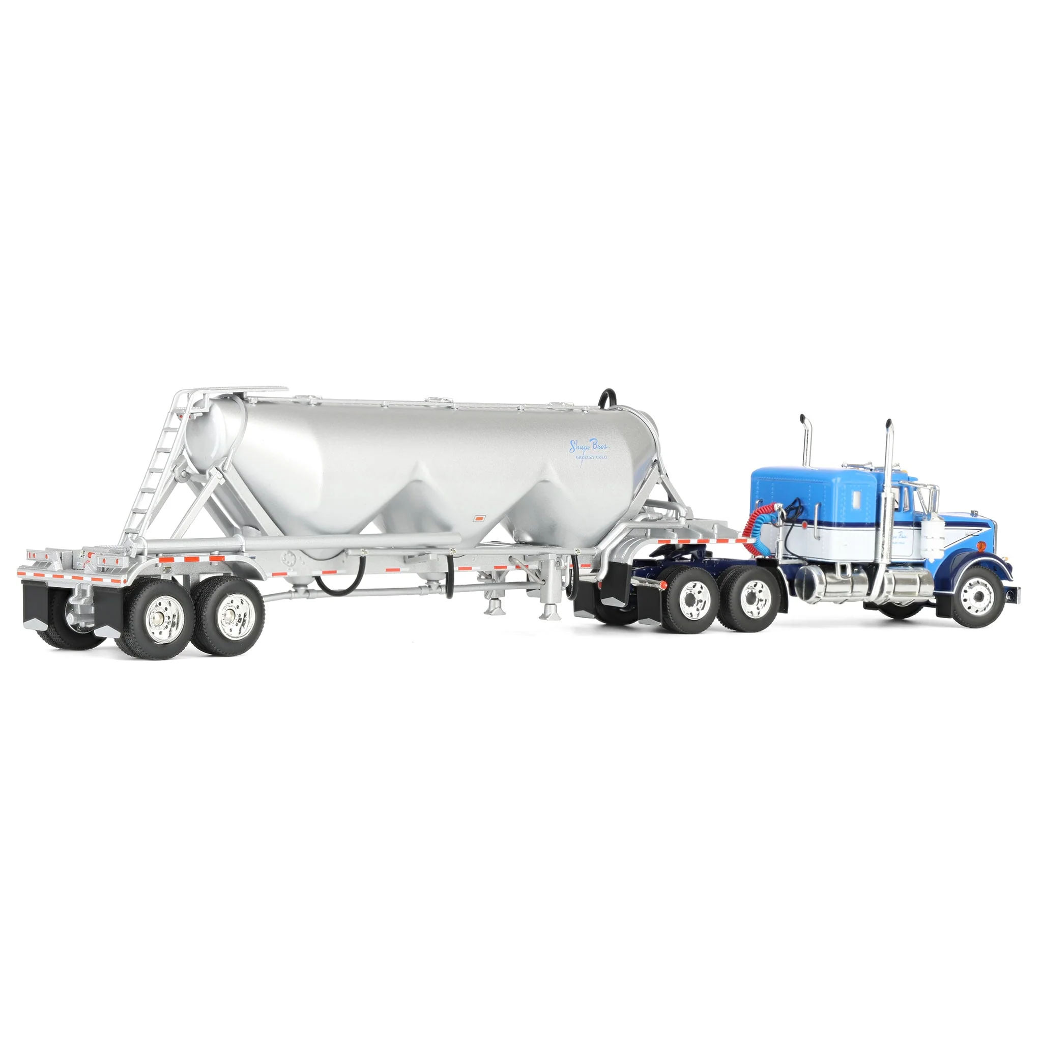 1/64 Kenworth W900A Semi Truck with Heil 3-Hopper Pneumatic Tanker, Shupe Bros Trucking, DCP by First Gear - Image 3