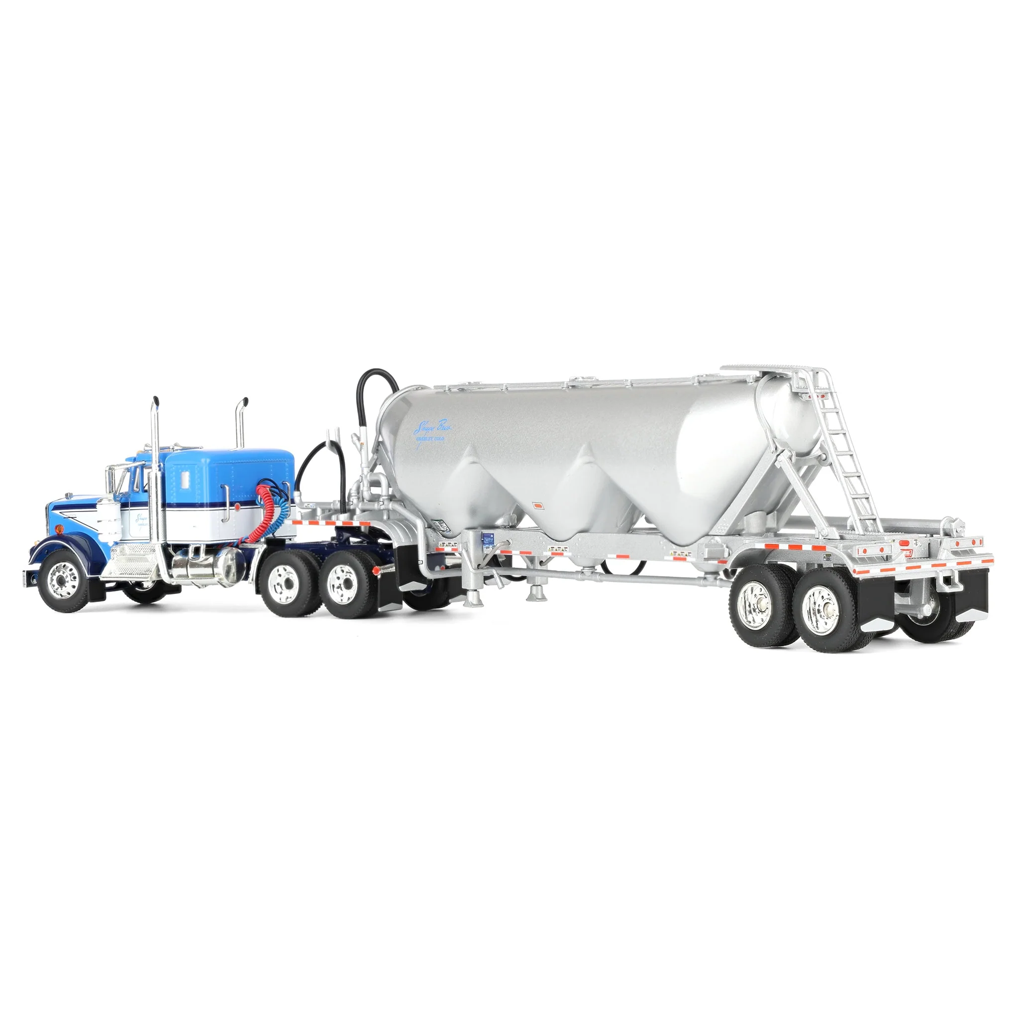 1/64 Kenworth W900A Semi Truck with Heil 3-Hopper Pneumatic Tanker, Shupe Bros Trucking, DCP by First Gear - Image 4