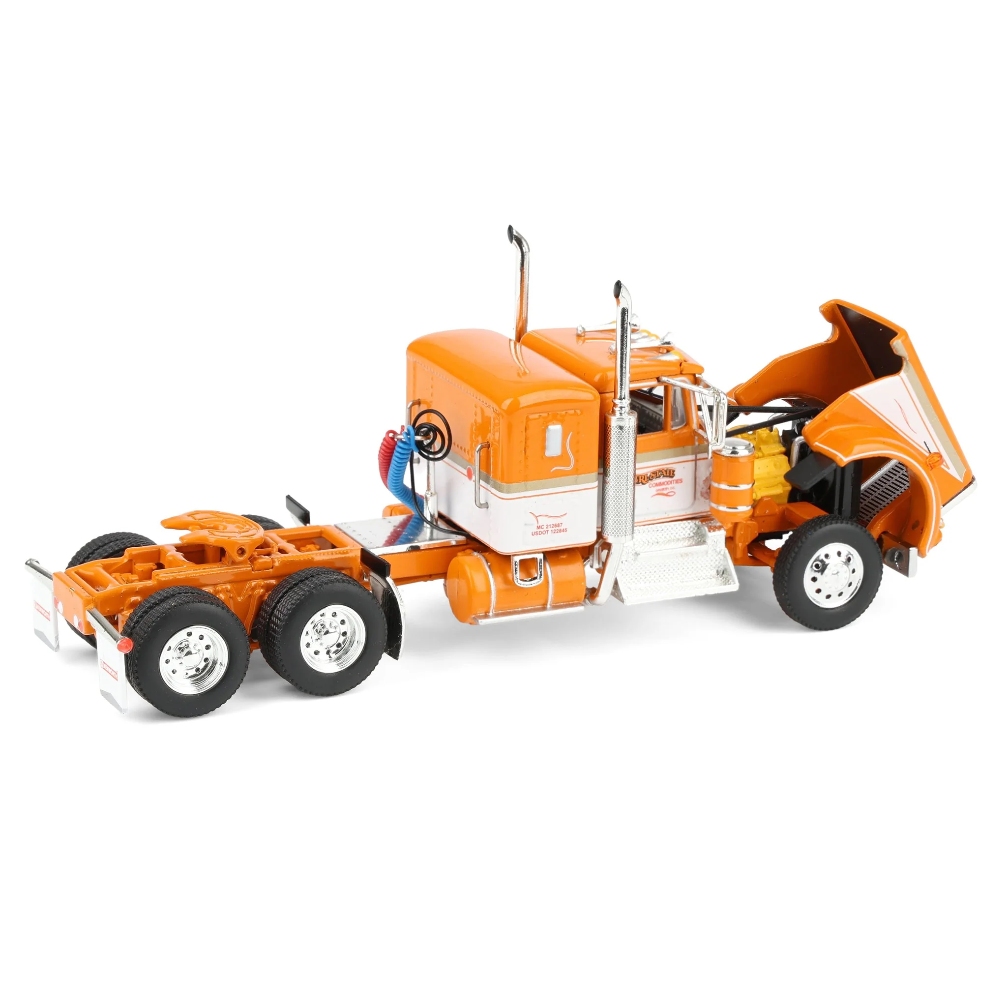 1/64 Kenworth W900A Semi Truck with Heil 3-Hopper Pneumatic Tanker, Tri-State Commodities, DCP by First Gear - Image 5