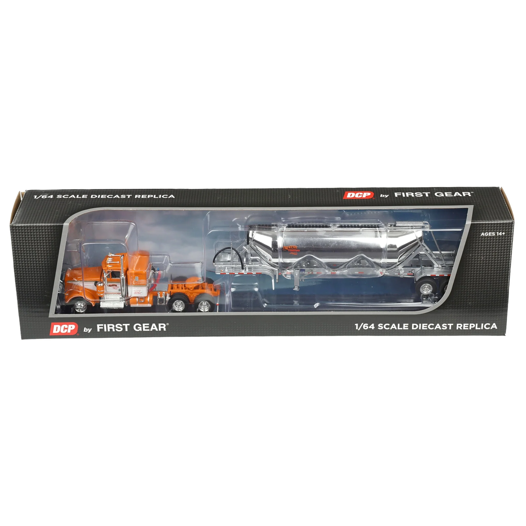 1/64 Kenworth W900A Semi Truck with Heil 3-Hopper Pneumatic Tanker, Tri-State Commodities, DCP by First Gear - Image 6