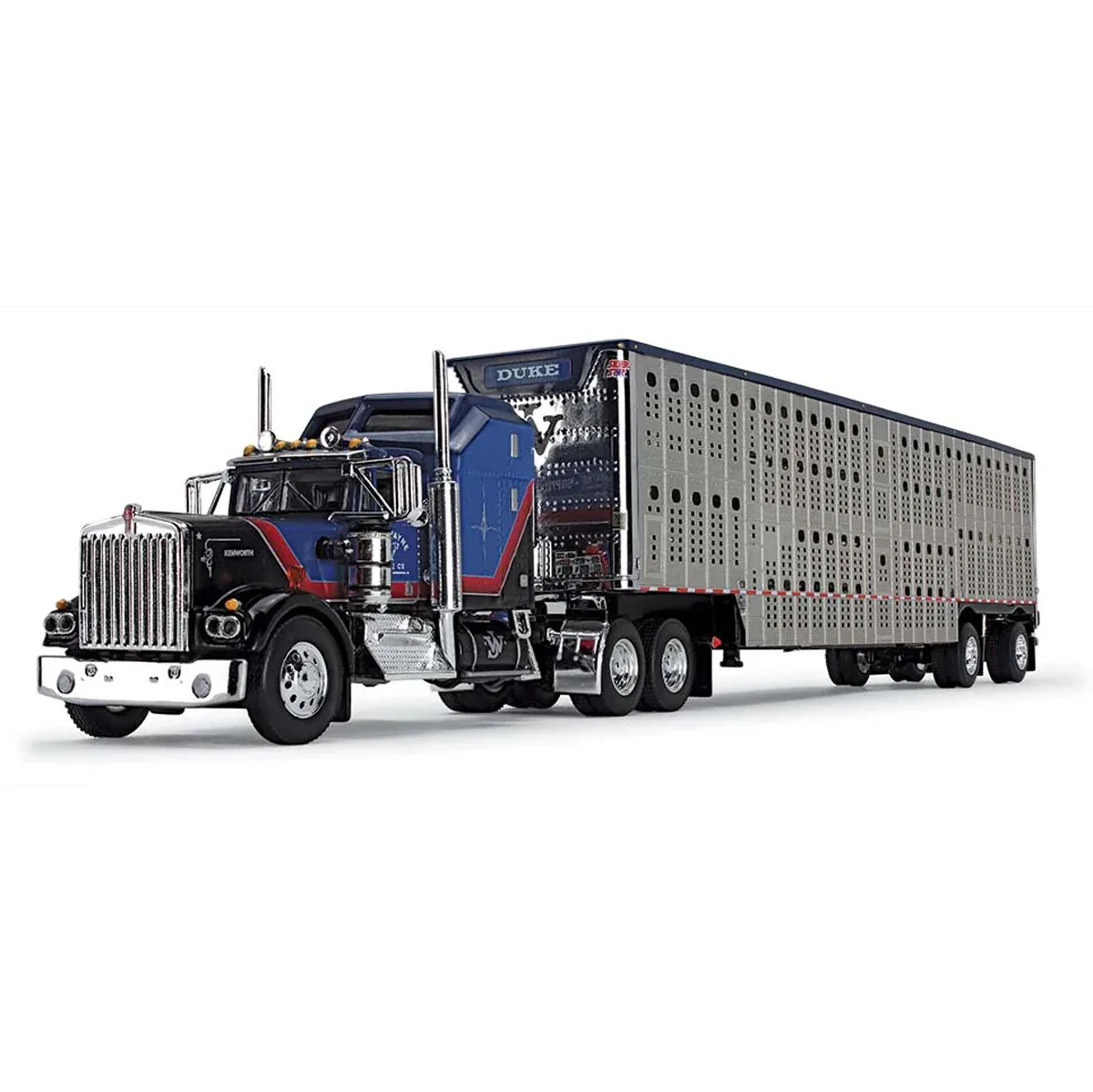 1/64 Kenworth W900A Semi Truck with Wilson Silverstar Livestock Trailer, John Wayne Cattle Co, DCP by First Gear - Image 2