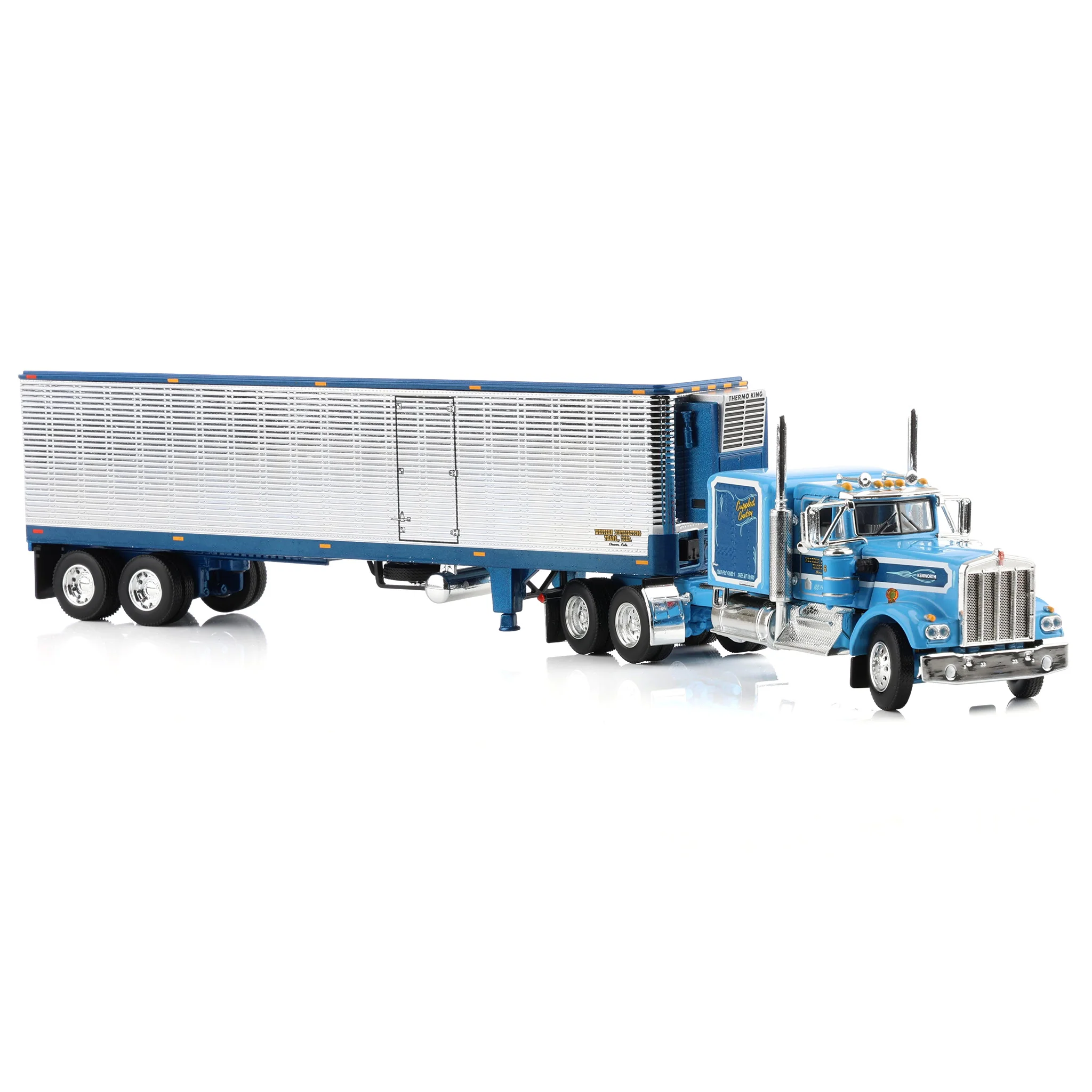 1/64 Kenworth W900A with Vintage Reefer Trailer, DCP by First Gear Legacy Series #2: Western Distributing "Crippled Cowboy" - Image 2