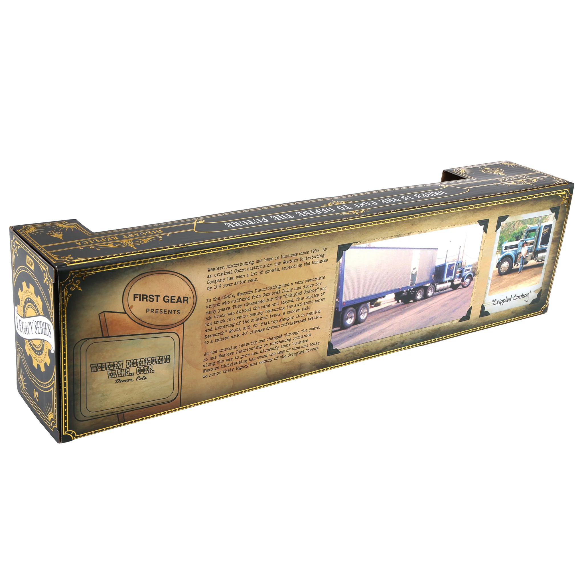 1/64 Kenworth W900A with Vintage Reefer Trailer, DCP by First Gear Legacy Series #2: Western Distributing "Crippled Cowboy" - Image 6