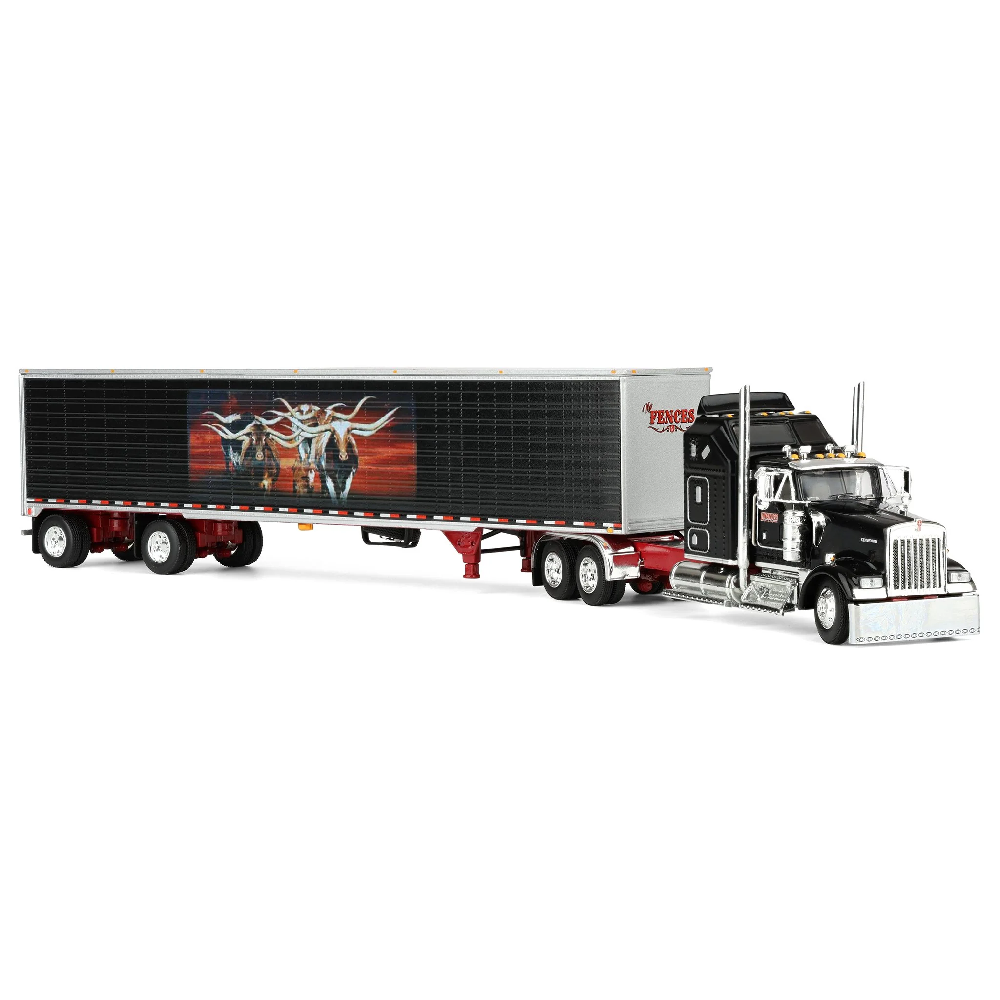 1/64 Kenworth W900L, Jerry Linander "No Fences" Van Trailer, 2025 Walcott Trucker Jamboree, DCP by First Gear - Image 2