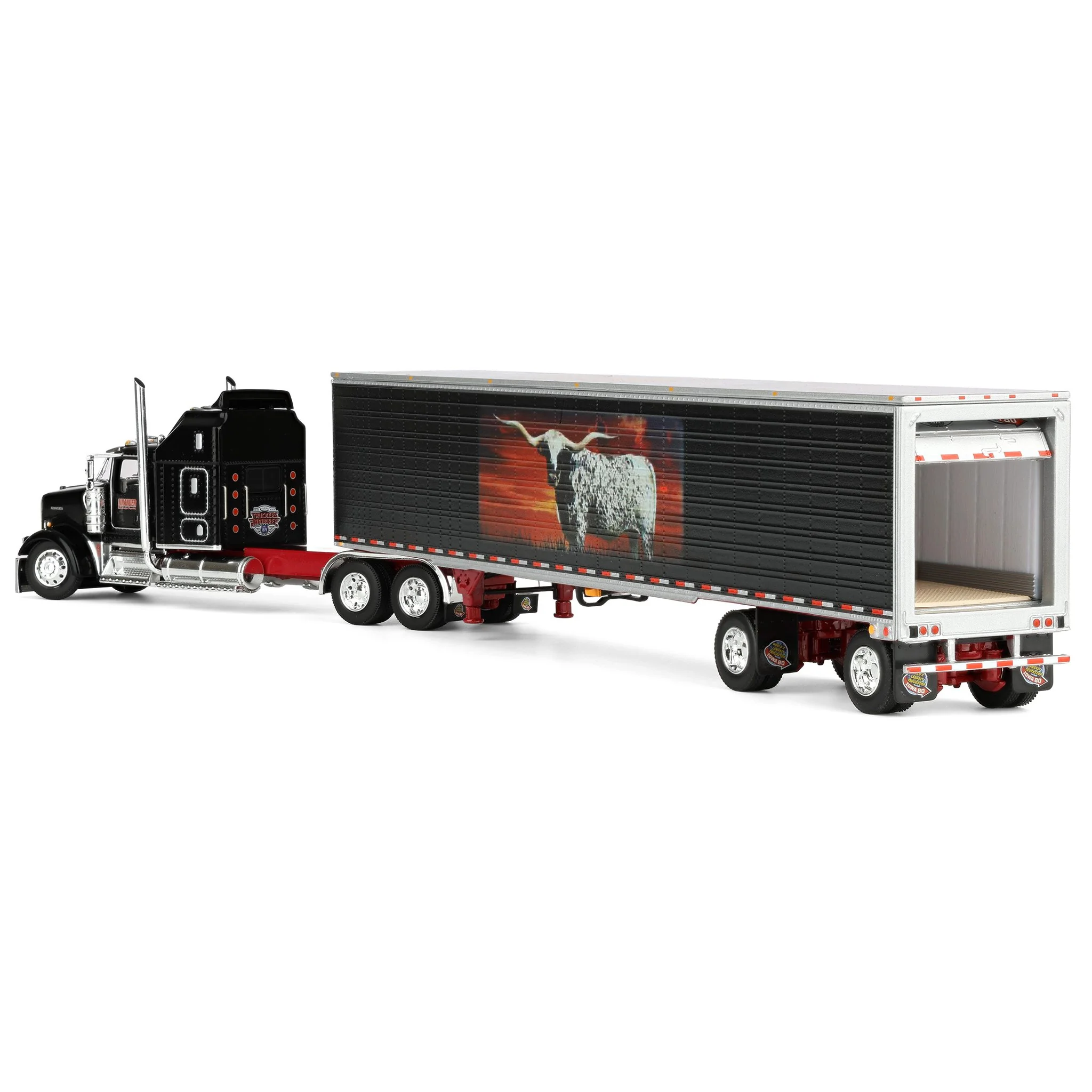 1/64 Kenworth W900L, Jerry Linander "No Fences" Van Trailer, 2025 Walcott Trucker Jamboree, DCP by First Gear - Image 5