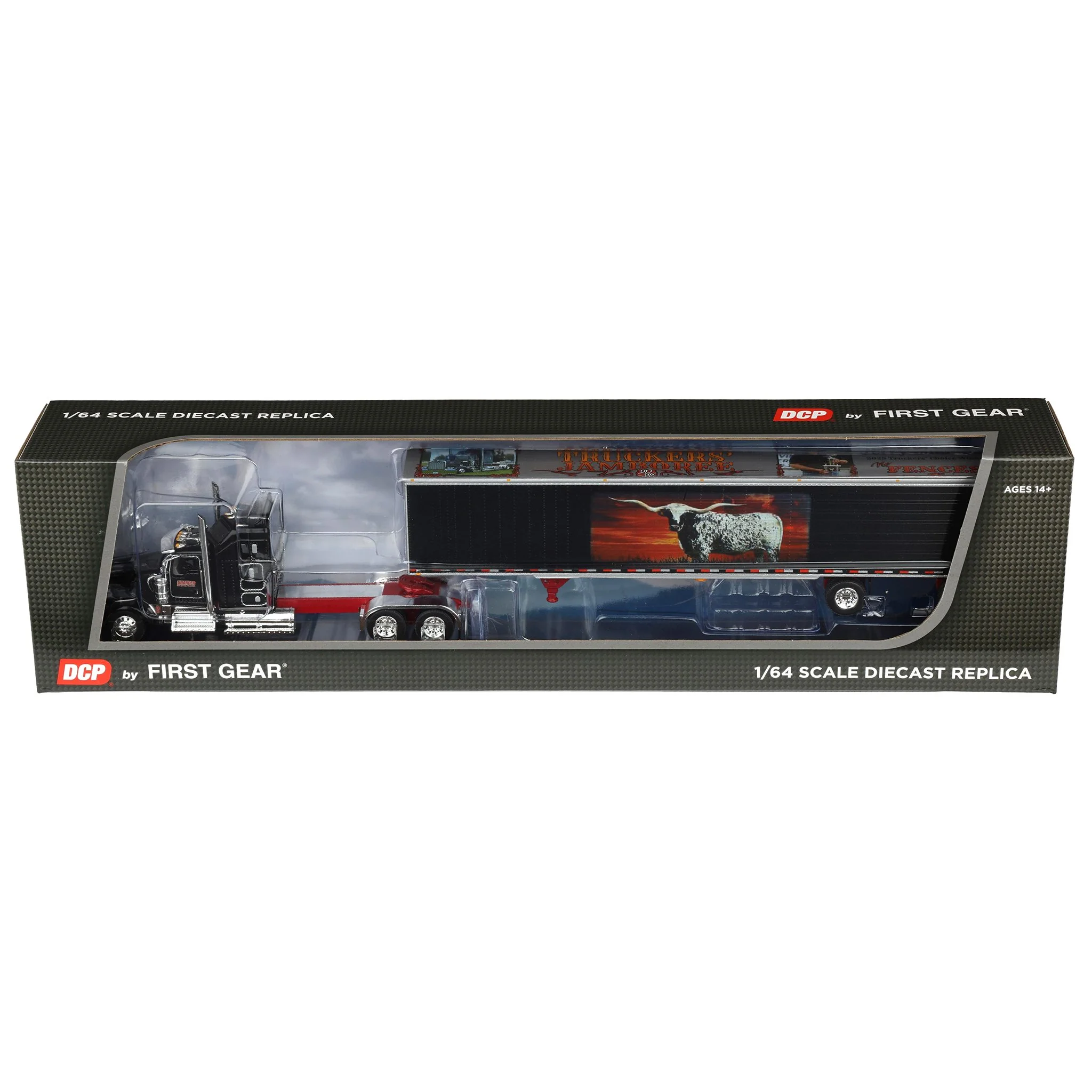 1/64 Kenworth W900L, Jerry Linander "No Fences" Van Trailer, 2025 Walcott Trucker Jamboree, DCP by First Gear - Image 8