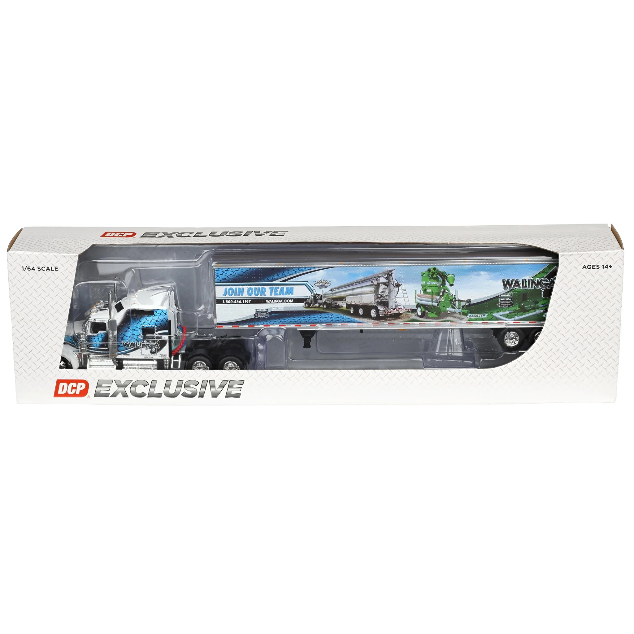 1/64 Kenworth W900L Semi Truck with 53ft Utility Trailer, Walinga Join Our Team, DCP by First Gear Dealer Exclusive - Image 6