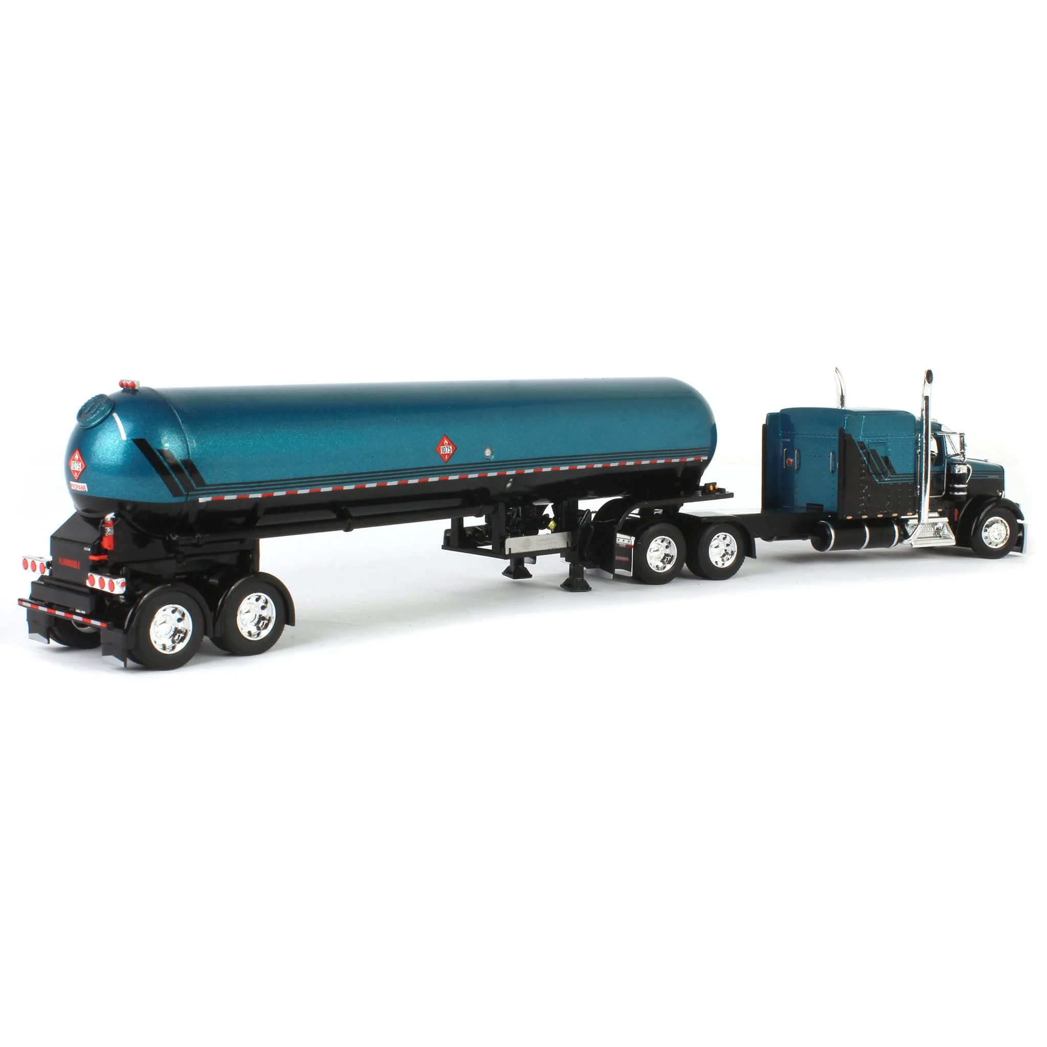 1/64 Kenworth W900L Semi with Mississippi LP Tanker, Turquoise & Black, DCP by First Gear - Image 3