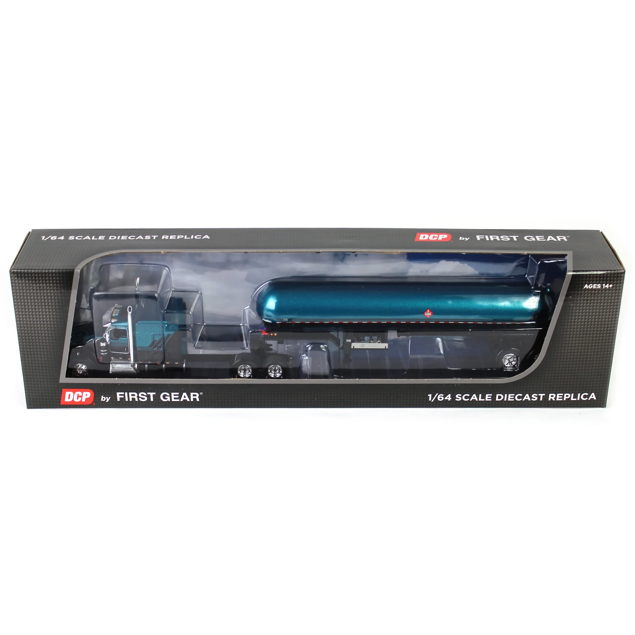 1/64 Kenworth W900L Semi with Mississippi LP Tanker, Turquoise & Black, DCP by First Gear - Image 5