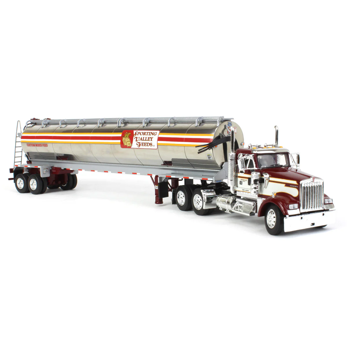 1/64 Kenworth W900L with Walinga Tandem Feed Trailer, Sporting Valley Feeds, DCP by First Gear - Image 2