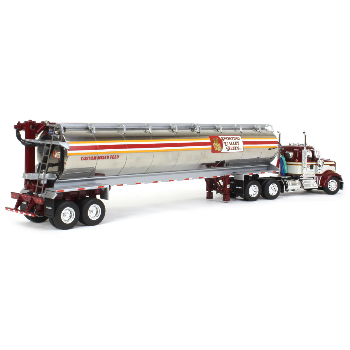 1/64 Kenworth W900L with Walinga Tandem Feed Trailer, Sporting Valley Feeds, DCP by First Gear - Image 3