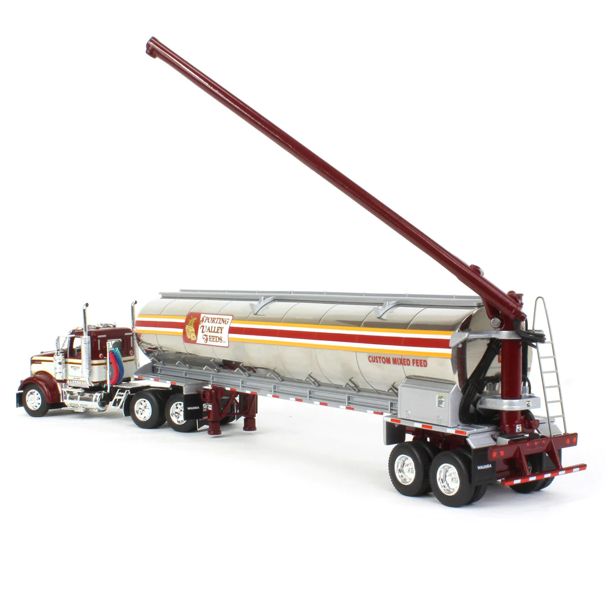 1/64 Kenworth W900L with Walinga Tandem Feed Trailer, Sporting Valley Feeds, DCP by First Gear - Image 4