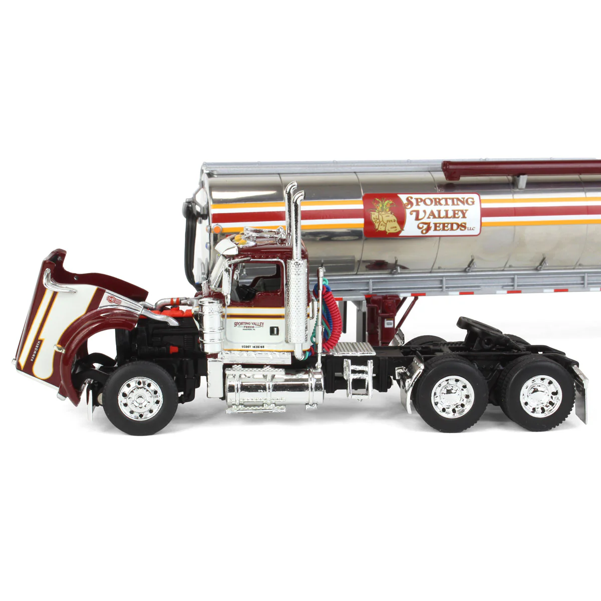 1/64 Kenworth W900L with Walinga Tandem Feed Trailer, Sporting Valley Feeds, DCP by First Gear - Image 5