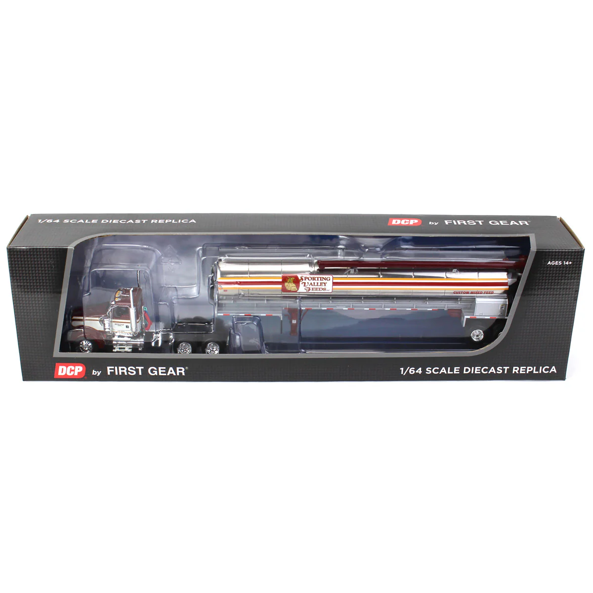 1/64 Kenworth W900L with Walinga Tandem Feed Trailer, Sporting Valley Feeds, DCP by First Gear - Image 6