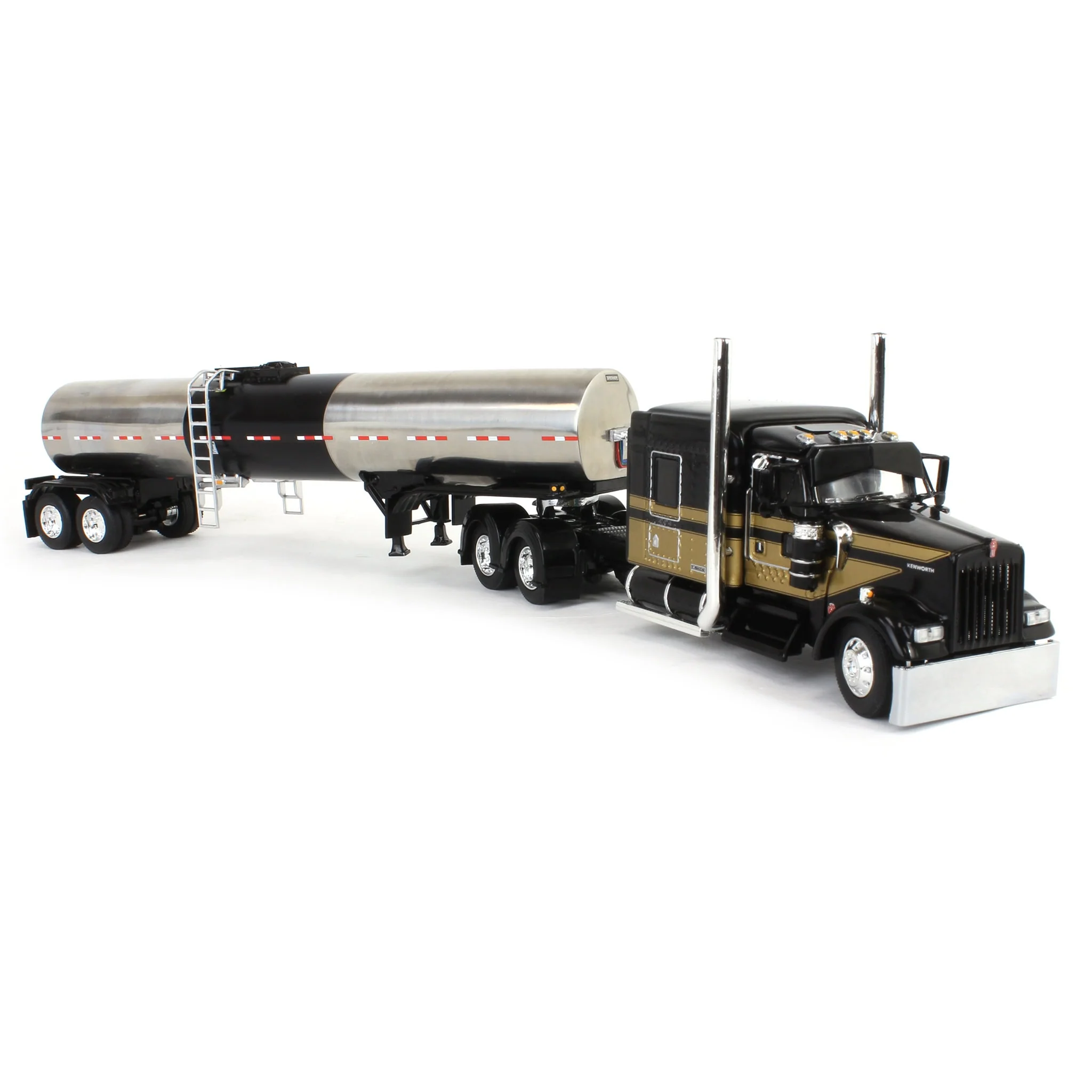 1/64 Kenworth W900L with 72in Aerocab Sleeper & Brenner Tanker, Black & Gold, DCP by First Gear Limited Edition - Image 2