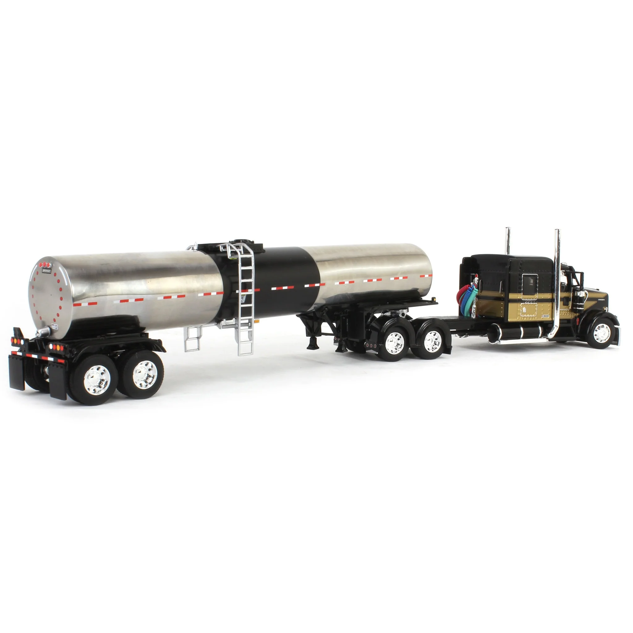 1/64 Kenworth W900L with 72in Aerocab Sleeper & Brenner Tanker, Black & Gold, DCP by First Gear Limited Edition - Image 3