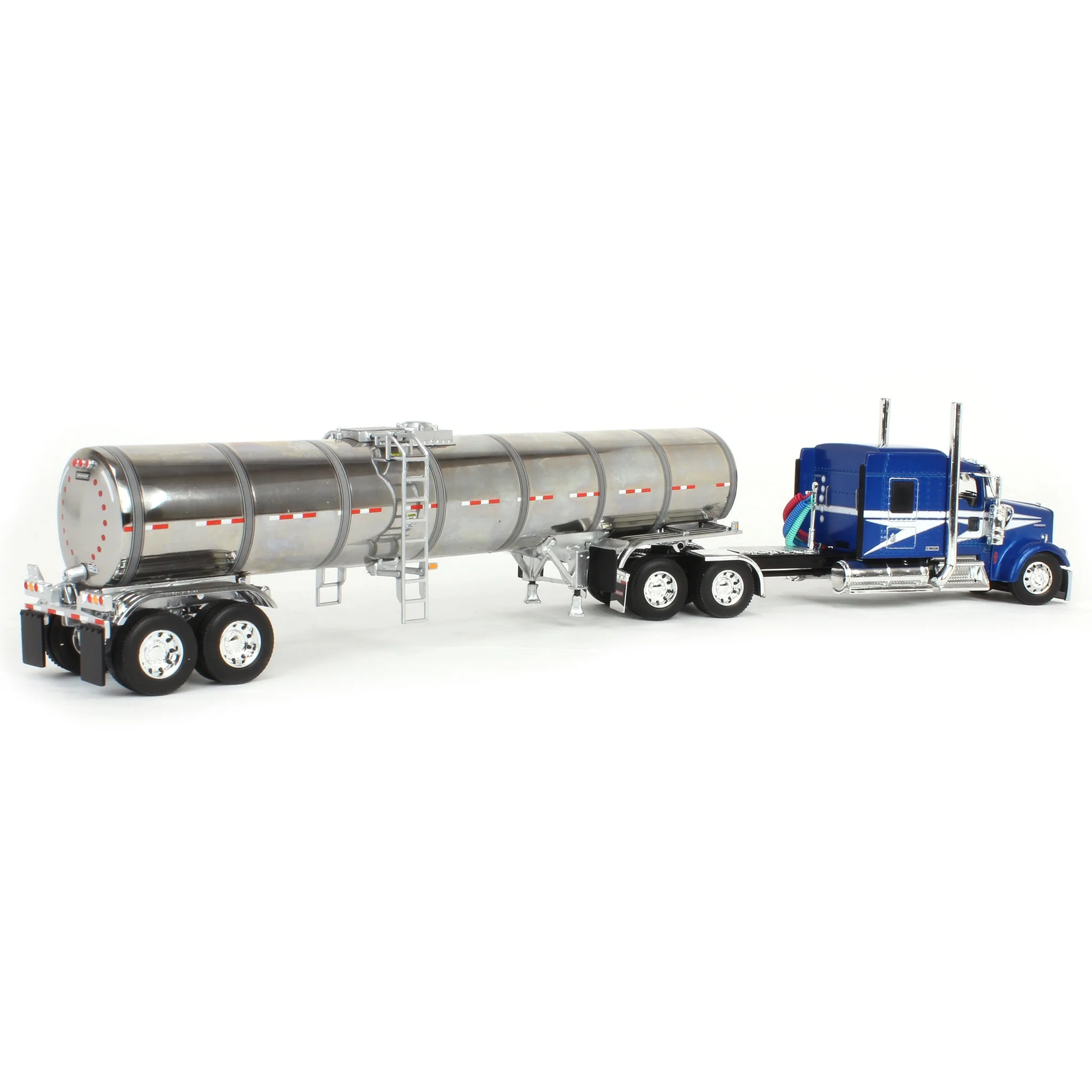 1/64 Kenworth W900L with 72in Aerocab Sleeper & Brenner Tanker, Blue & White, DCP by First Gear Limited Edition - Image 3