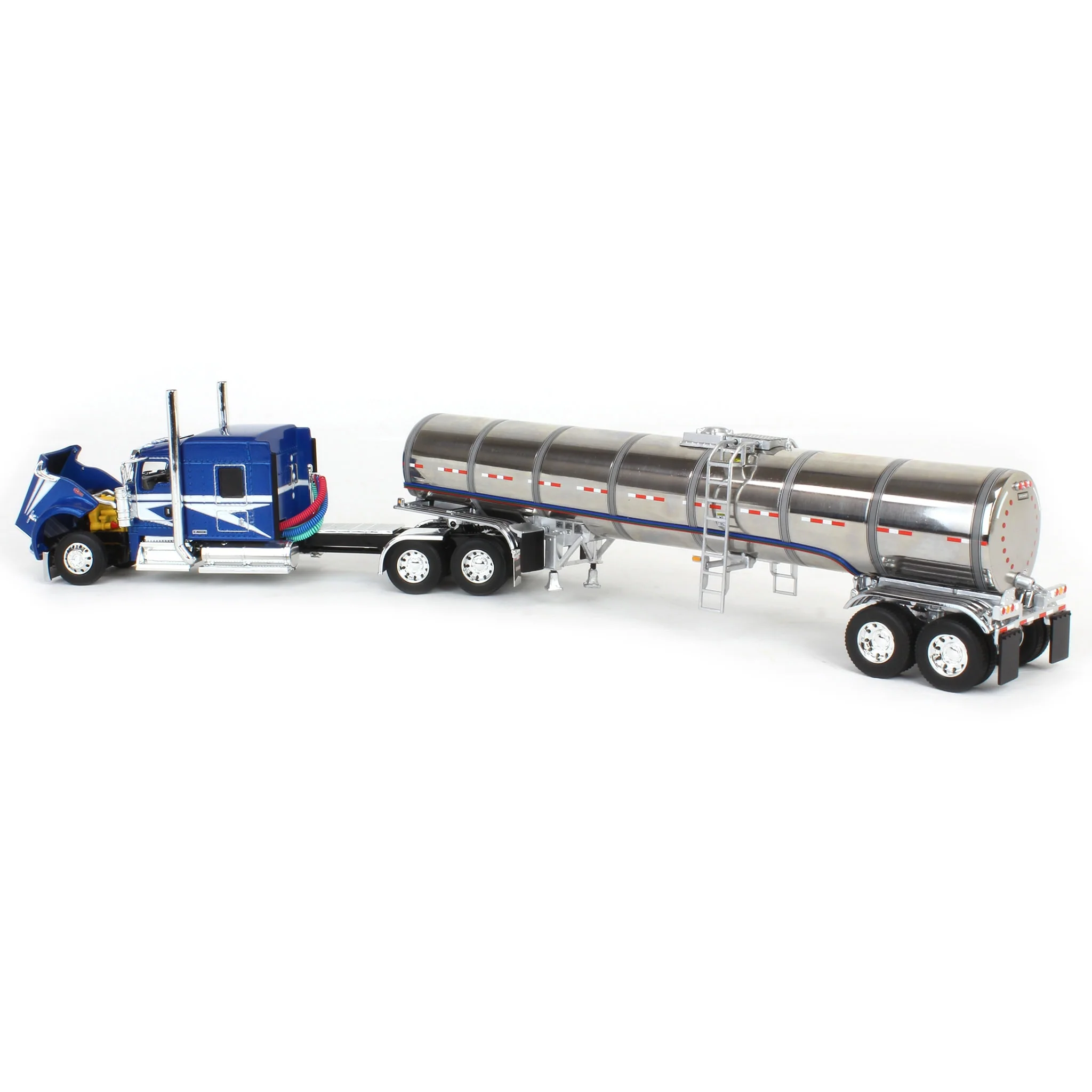 1/64 Kenworth W900L with 72in Aerocab Sleeper & Brenner Tanker, Blue & White, DCP by First Gear Limited Edition - Image 4