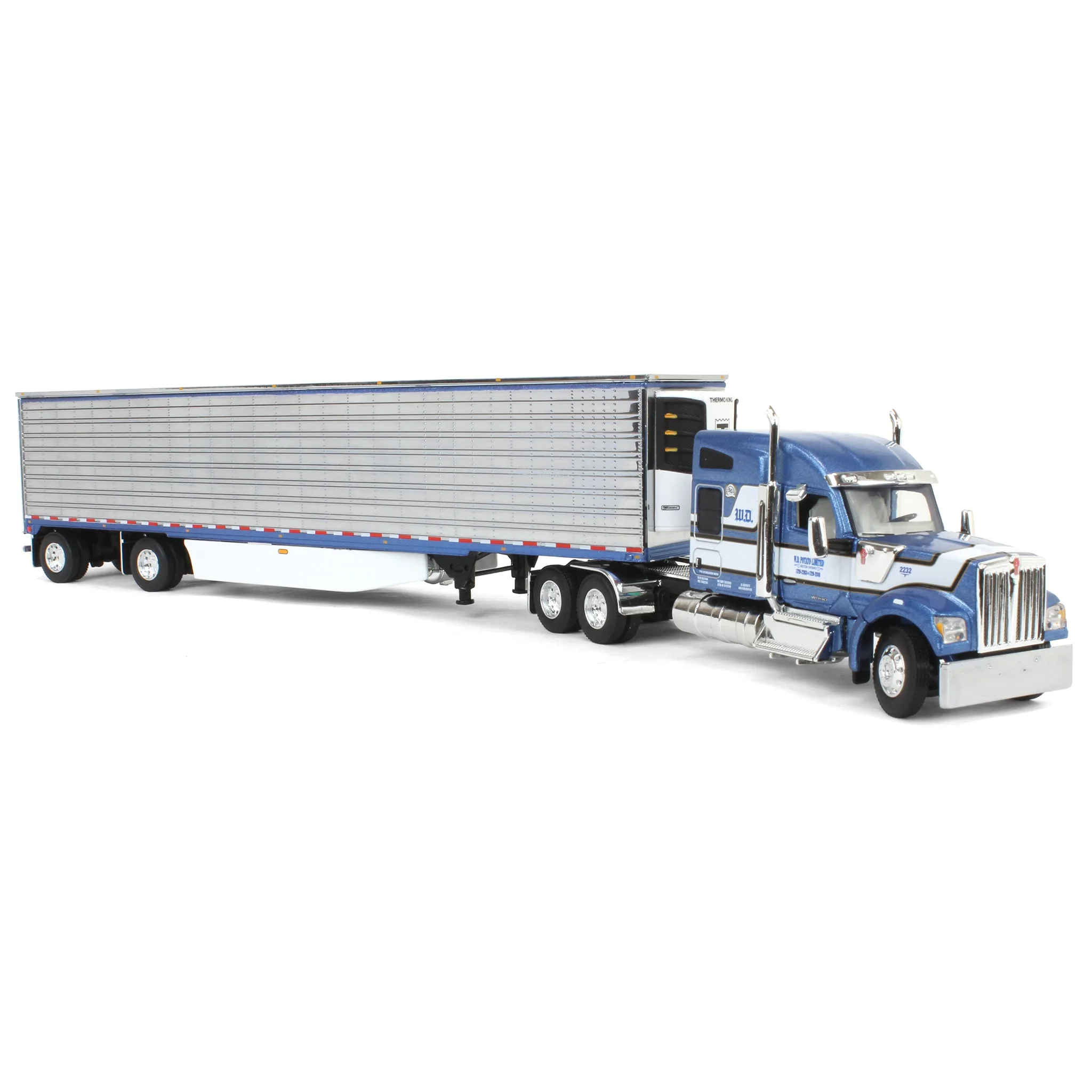 1/64 Kenworth W990 with Utility Reefer Trailer, W.D. Potato Limited, DCP by First Gear - Image 2