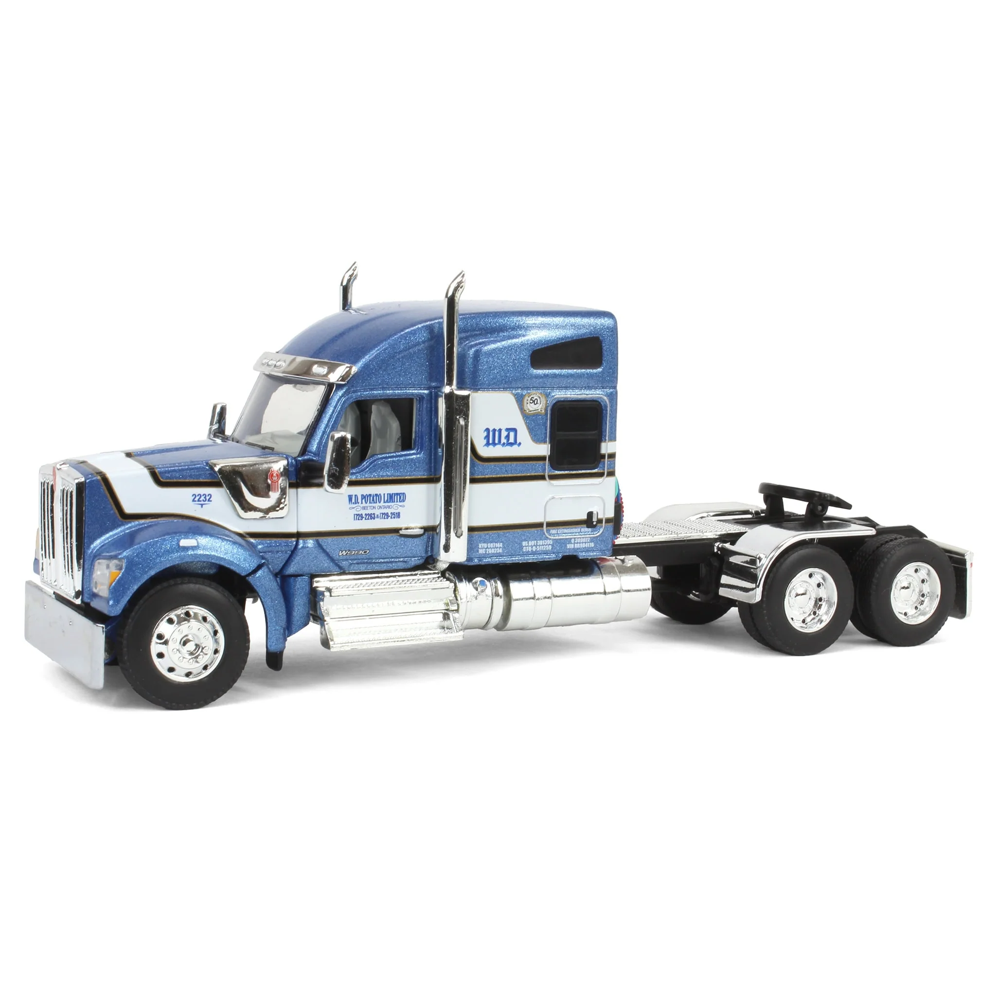 1/64 Kenworth W990 with Utility Reefer Trailer, W.D. Potato Limited, DCP by First Gear - Image 5