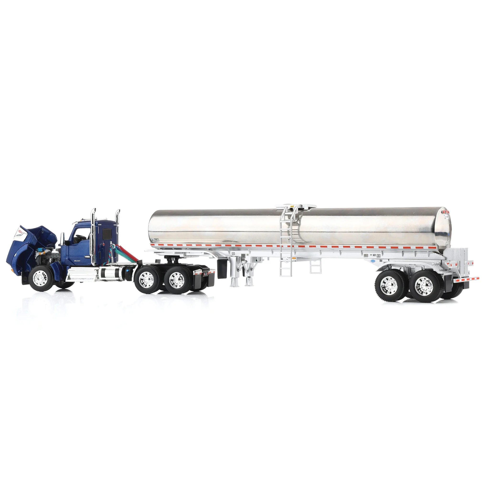 1/64 Kenworth W990 with Walker Milk Tank Trailer, Viper Blue, DCP by First Gear - Image 4