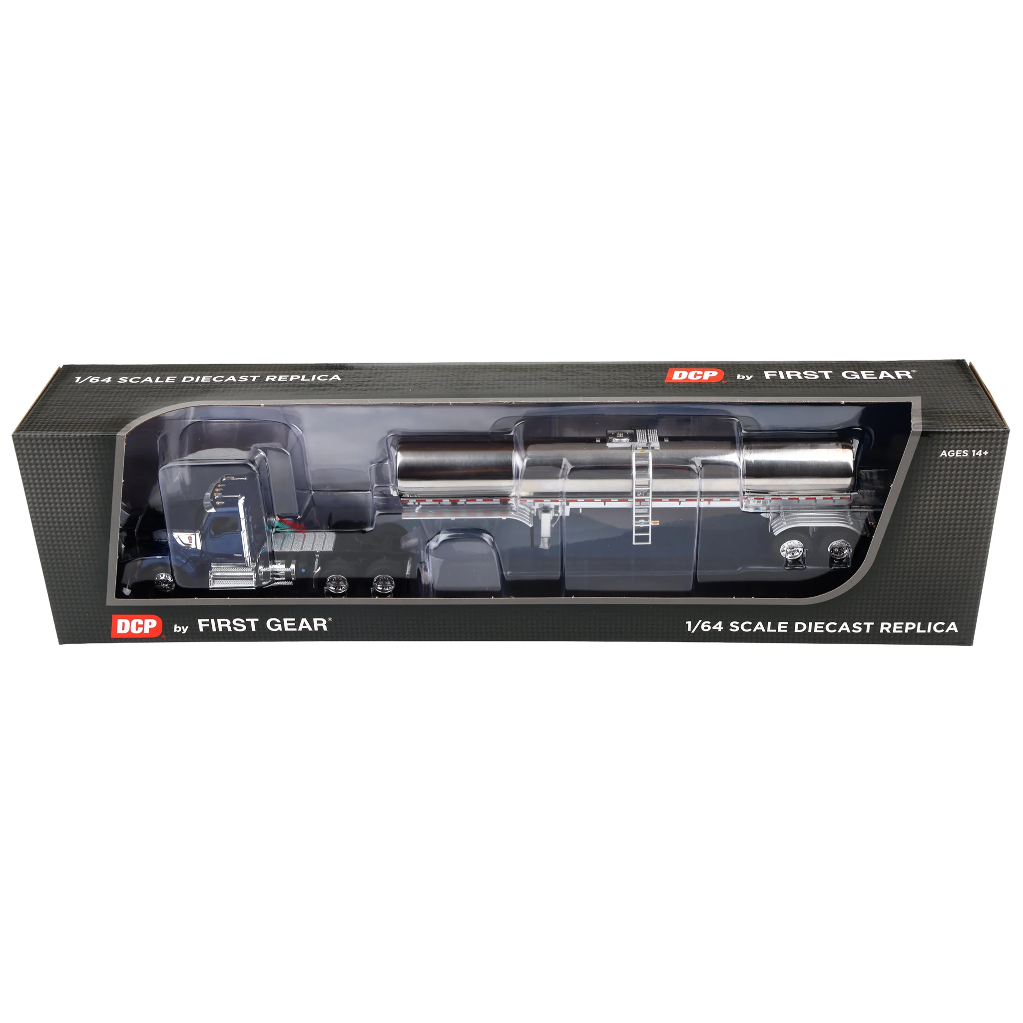 1/64 Kenworth W990 with Walker Milk Tank Trailer, Viper Blue, DCP by First Gear - Image 5
