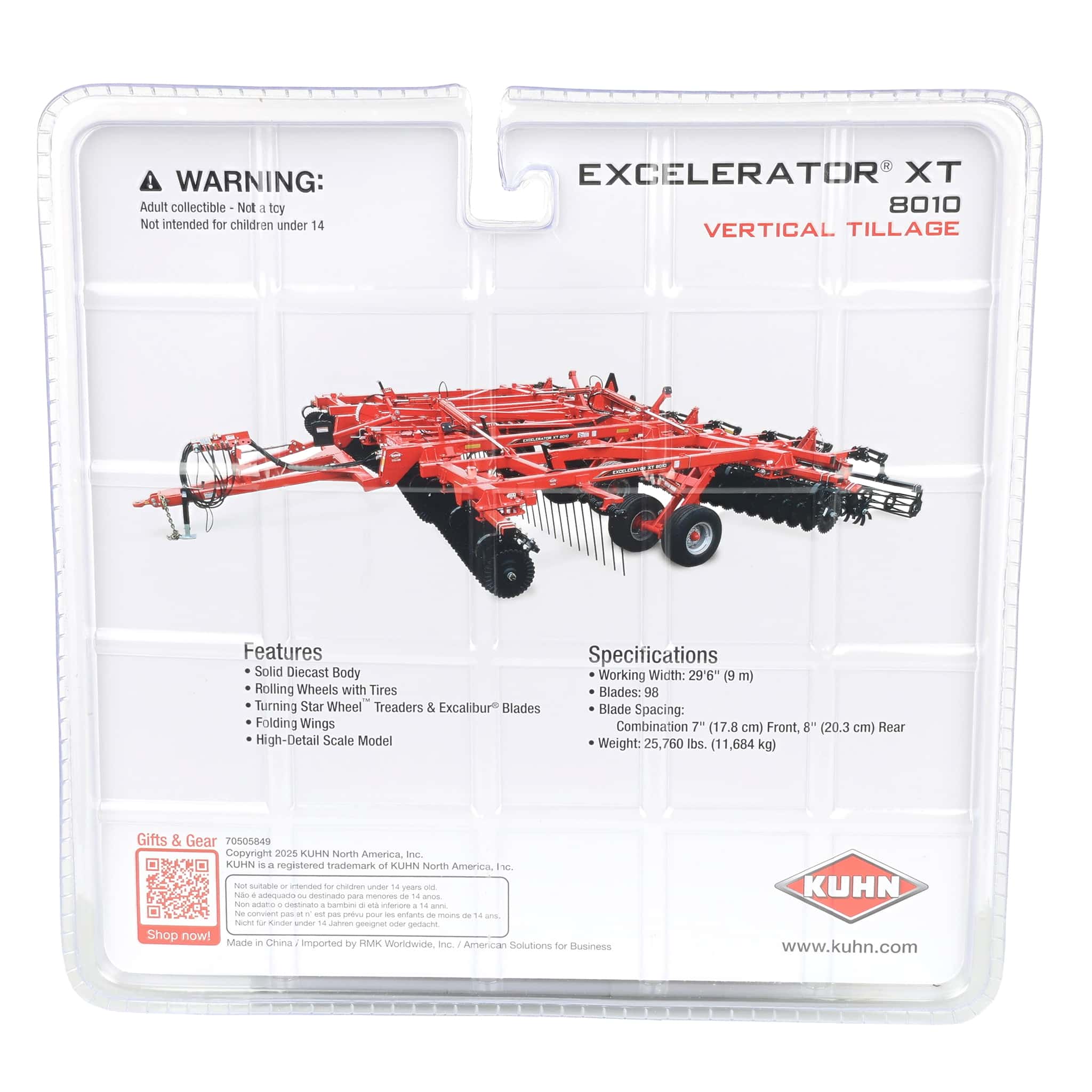 1/64 Kuhn Excelerator XT 810 Vertical Tillage Tool - Image 8
