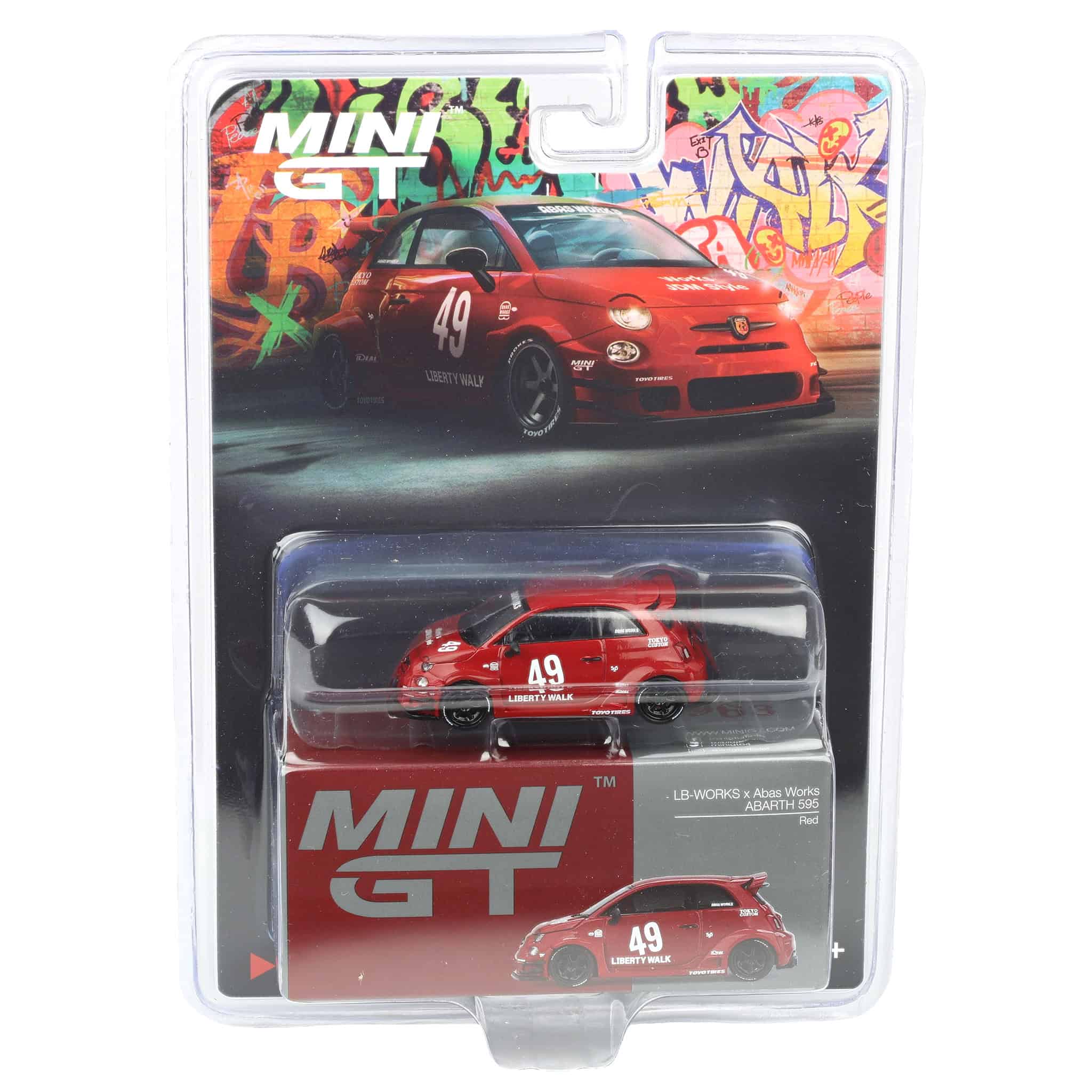 1/64 LB-WORKS x Abas Works Abarth 595, Red, Mini GT