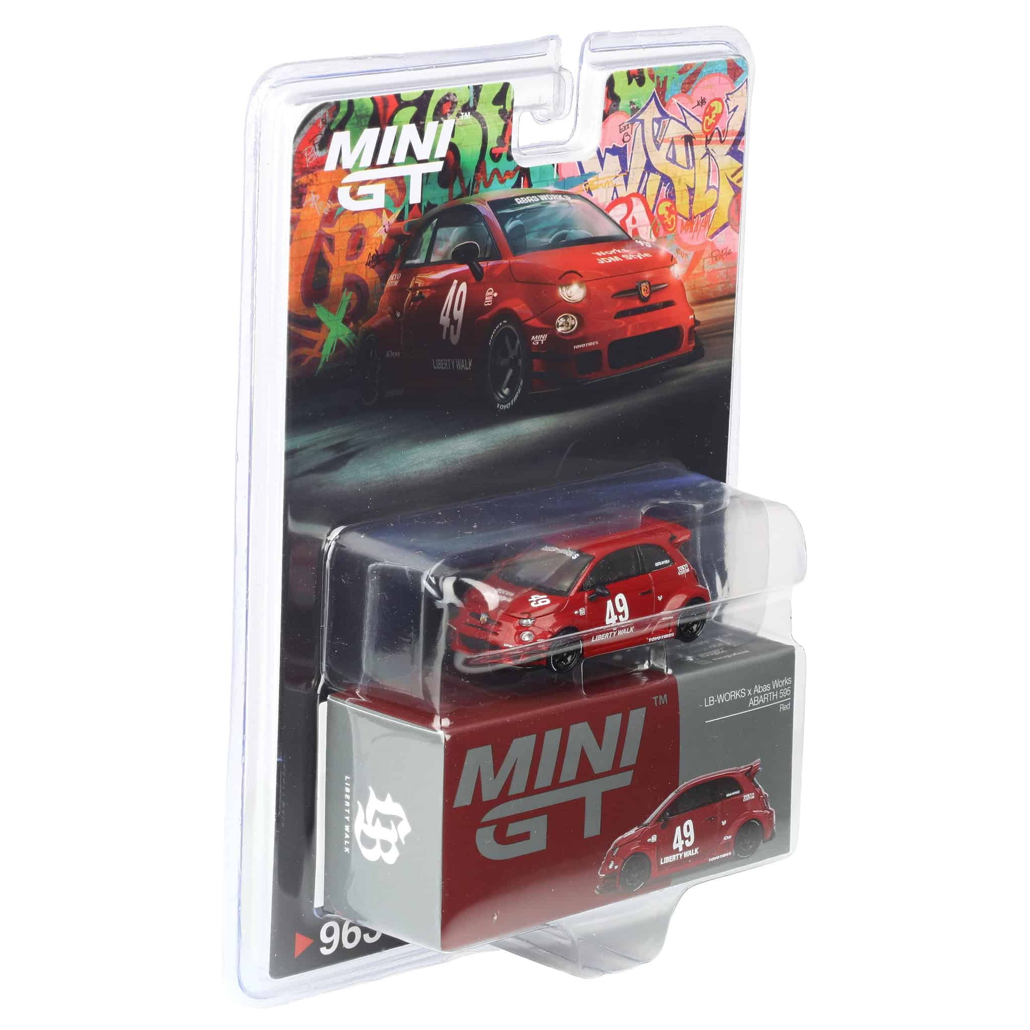1/64 LB-WORKS x Abas Works Abarth 595, Red, Mini GT - Image 2