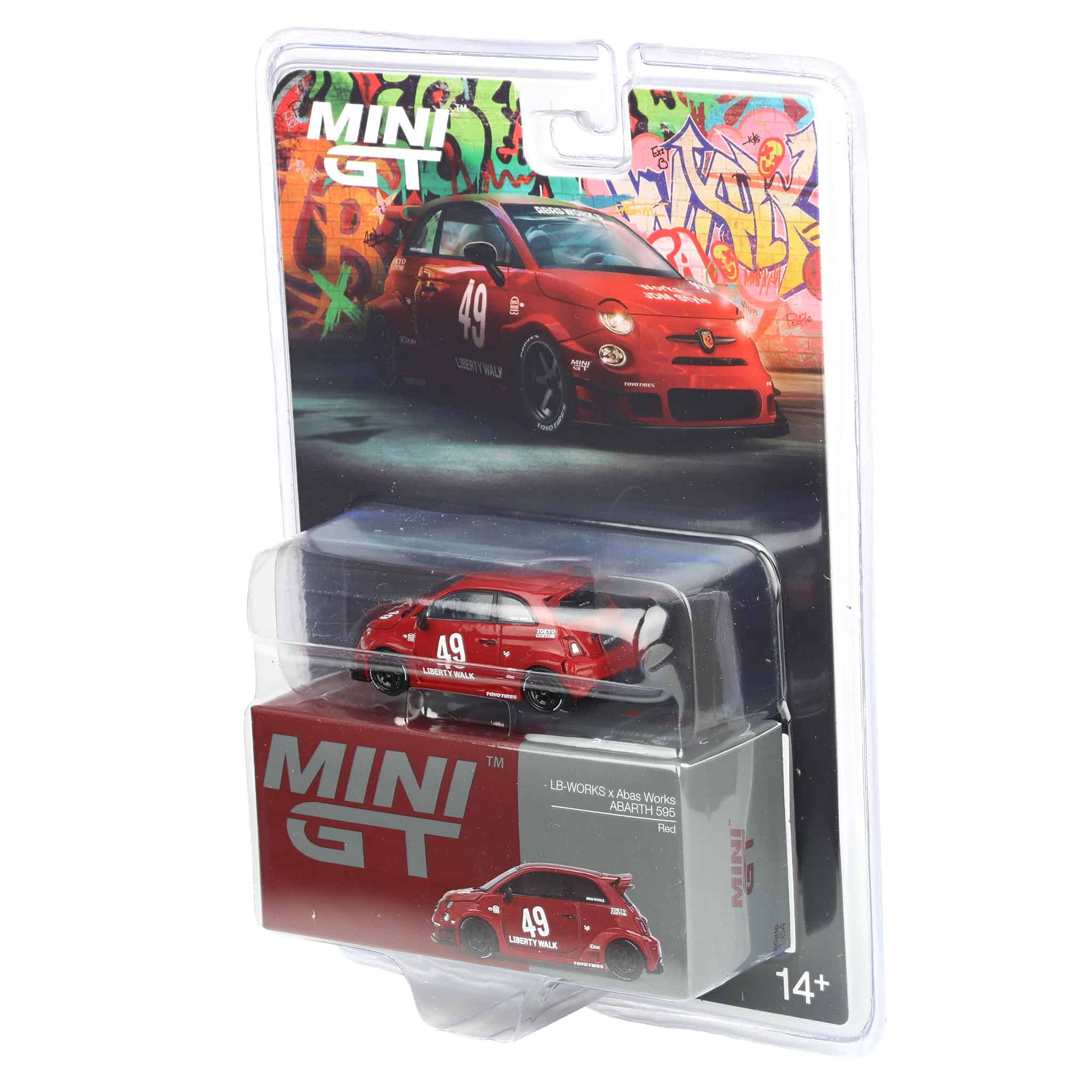 1/64 LB-WORKS x Abas Works Abarth 595, Red, Mini GT - Image 3