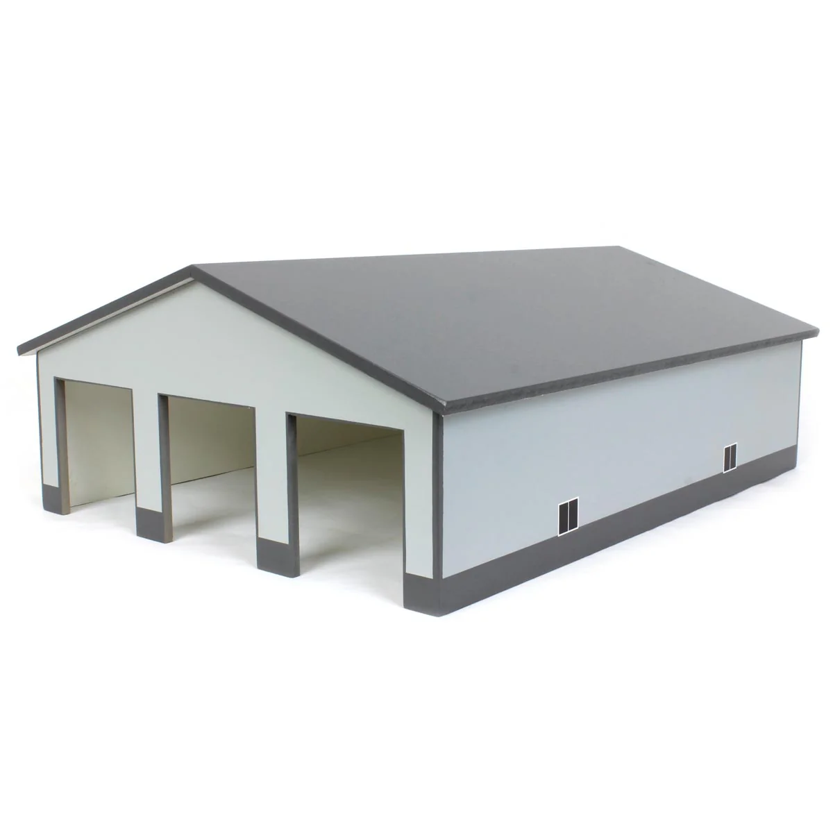 1/64 Light & Dark Gray 3 Door 60ft x 80ft Wooden Implement or Shop Building - Image 2