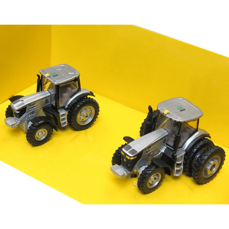 1/64 John Deere 6215R & 7290R Tractor Set by ERTL, John Deere 100 Years, Silver & Black - Image 3