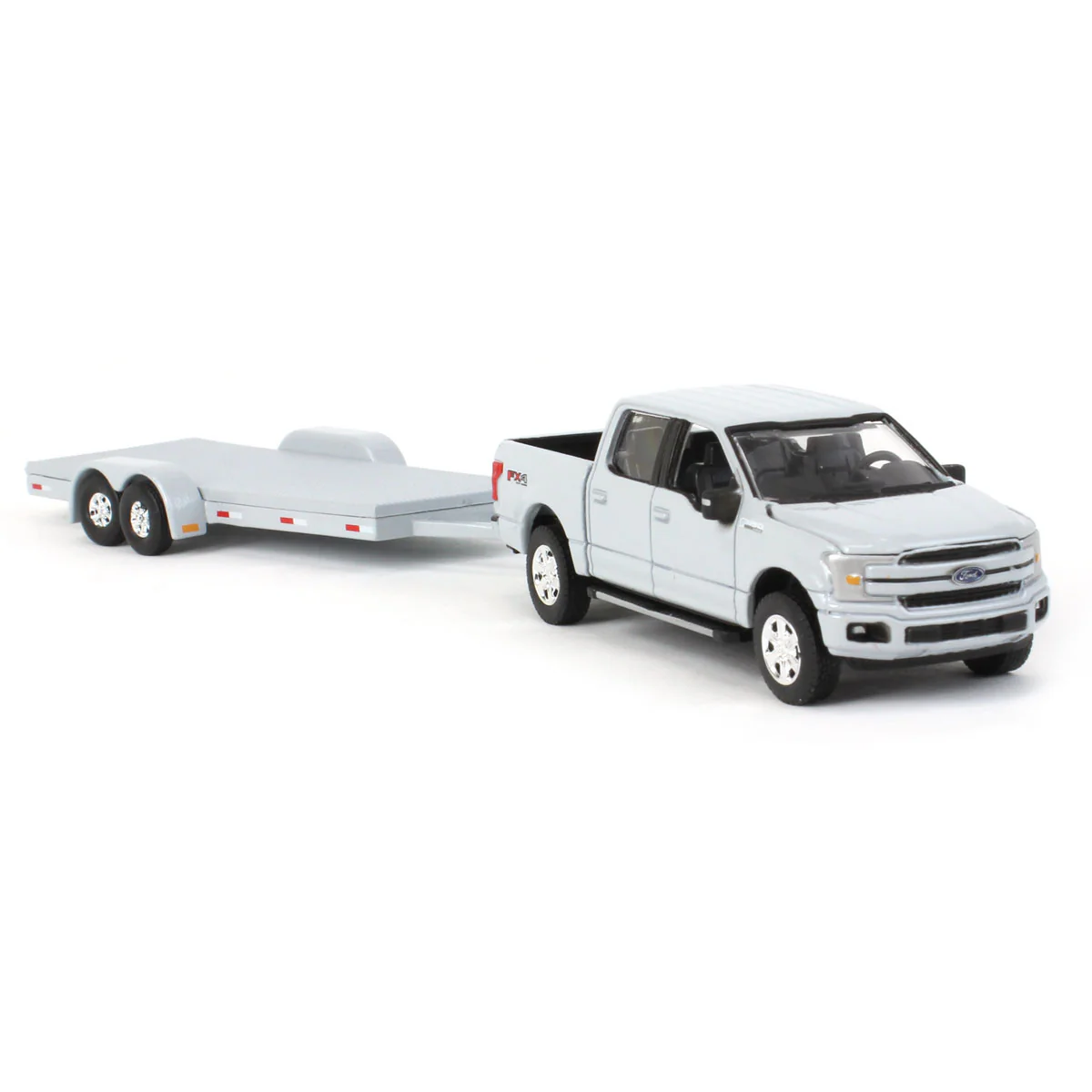 1/64 Stone Gray 2019 Ford F-150 with Trailer by Auto World, Limited Edition - Image 2