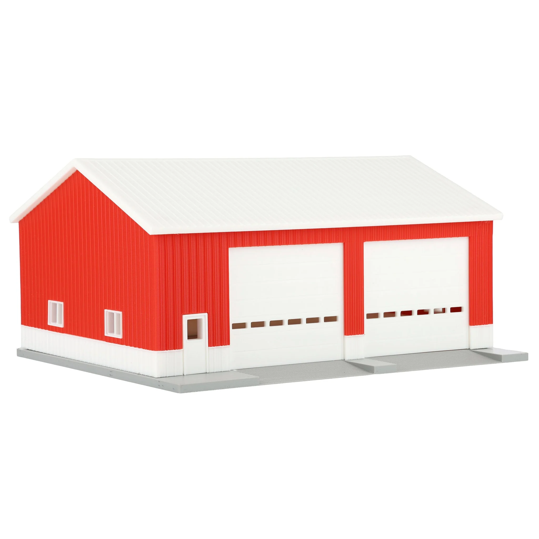 1/64 Red & White Machinery Shed with White Roof by REVD Toys, 3D Printed