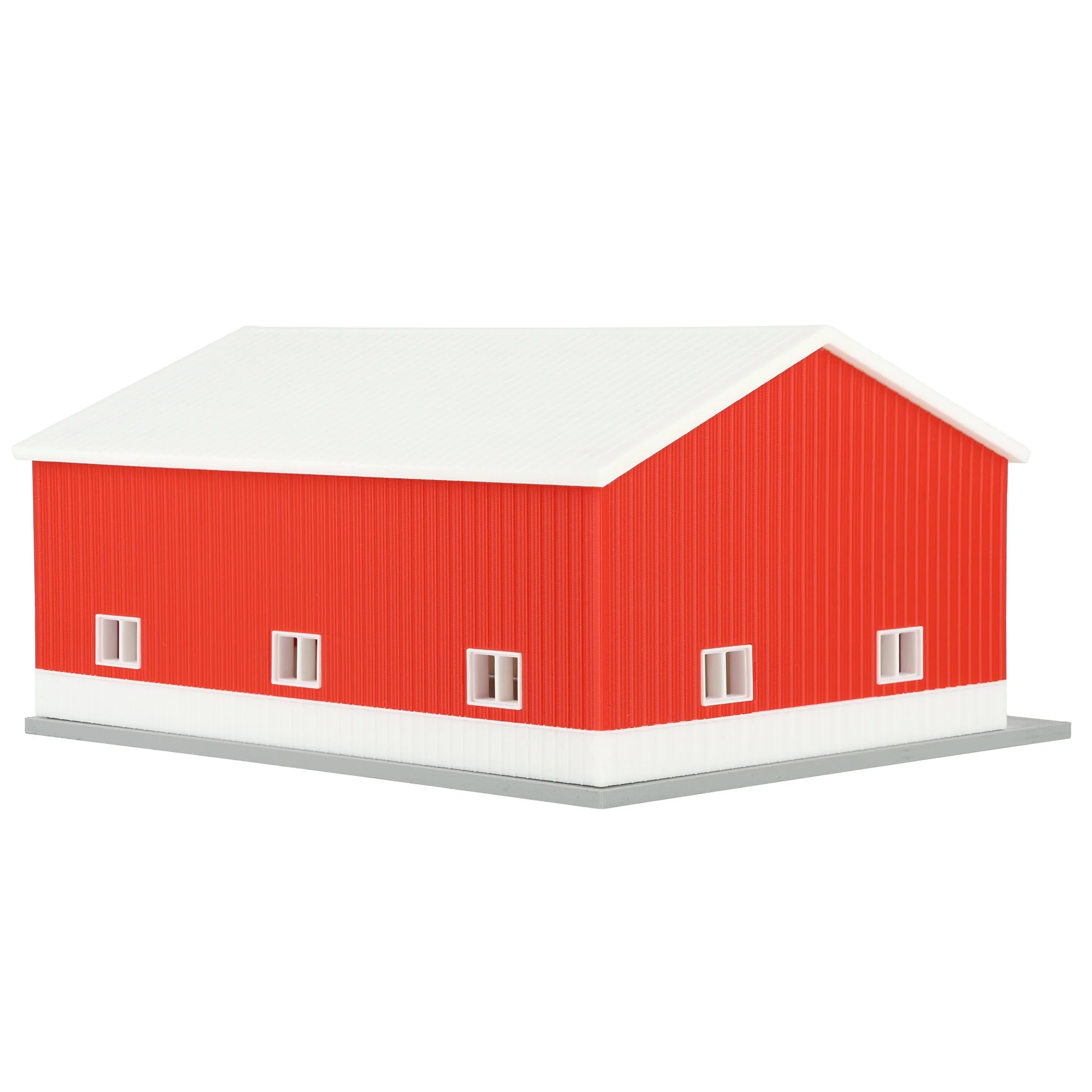 1/64 Red & White Machinery Shed with White Roof by REVD Toys, 3D Printed - Image 2