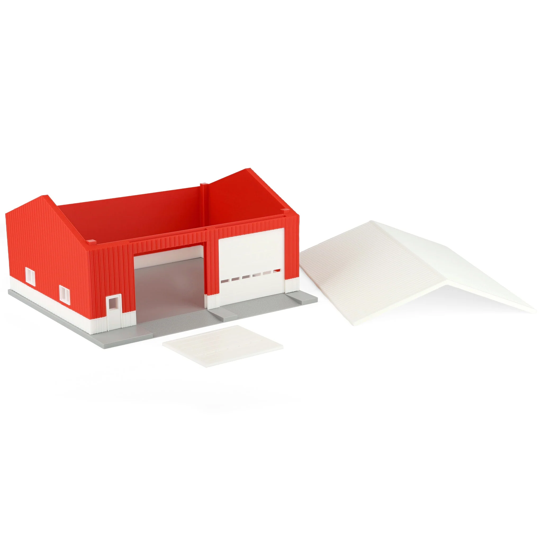 1/64 Red & White Machinery Shed with White Roof by REVD Toys, 3D Printed - Image 5