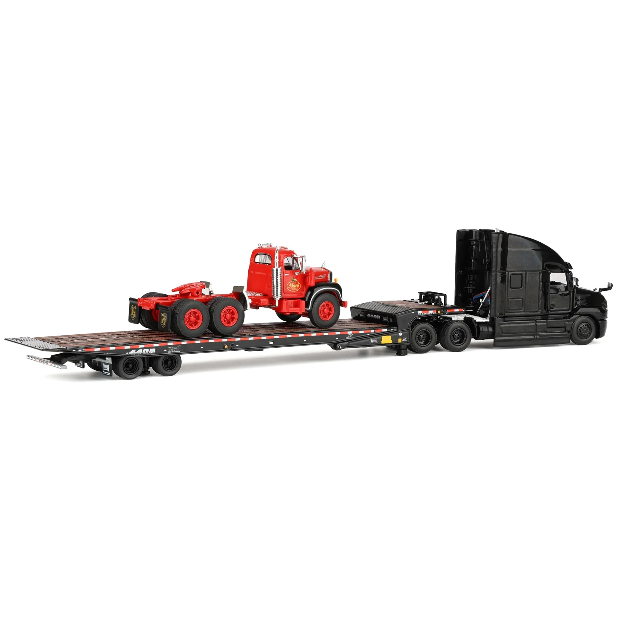 1/64 Mack Anthem Semi with Landoll 440B-50CA Trailer & Mack B-61 Truck, Mack 125th Anniversary, DCP by First Gear - Image 3