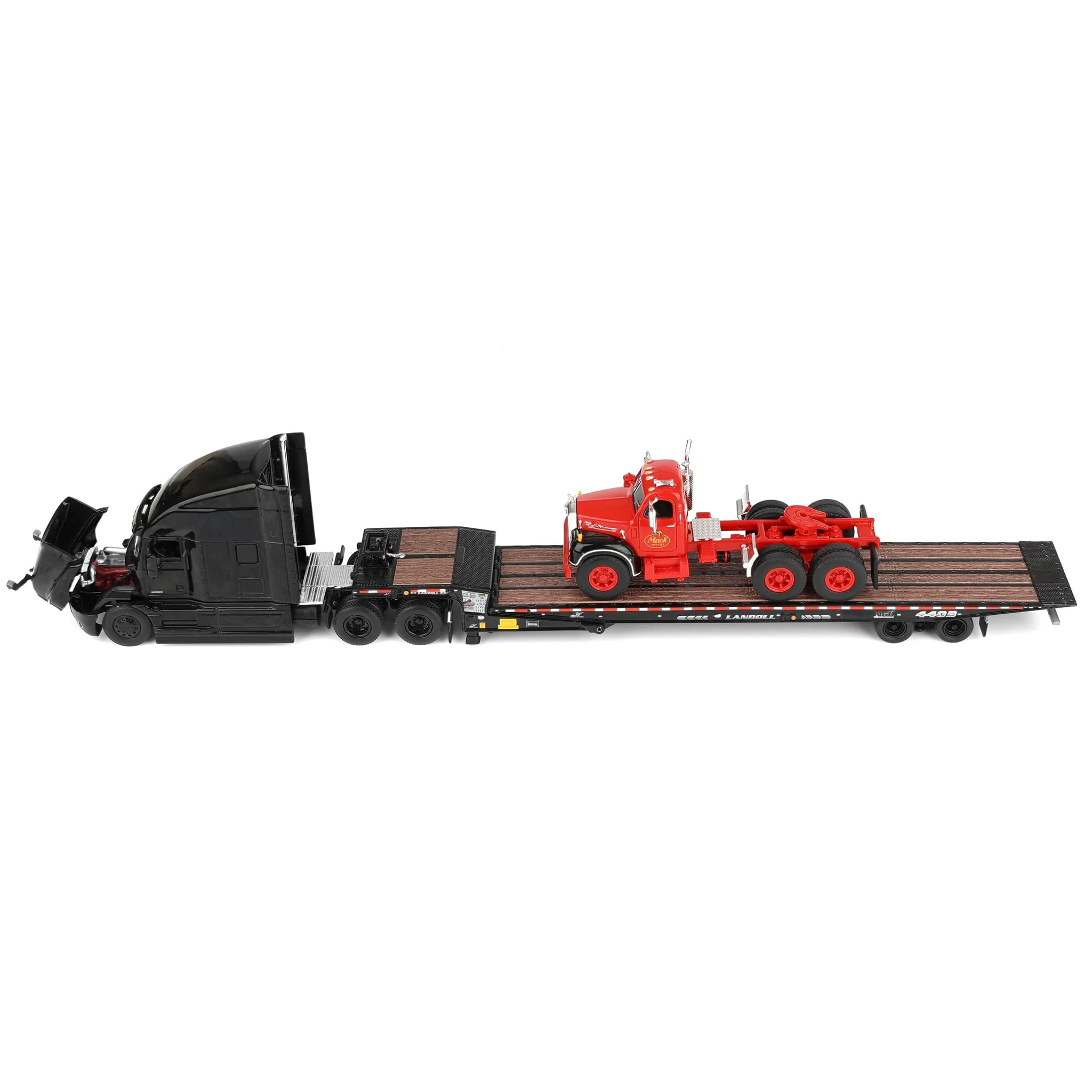 1/64 Mack Anthem Semi with Landoll 440B-50CA Trailer & Mack B-61 Truck, Mack 125th Anniversary, DCP by First Gear - Image 5
