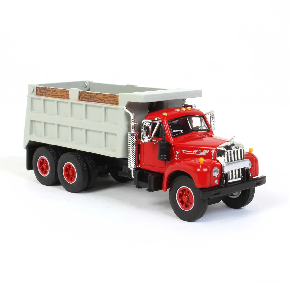 1/64 Mack B-61 Dump Truck by First Gear, Red & Gray - Image 2