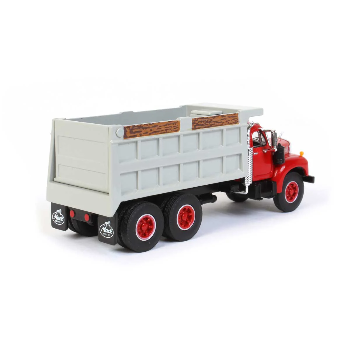 1/64 Mack B-61 Dump Truck by First Gear, Red & Gray - Image 3