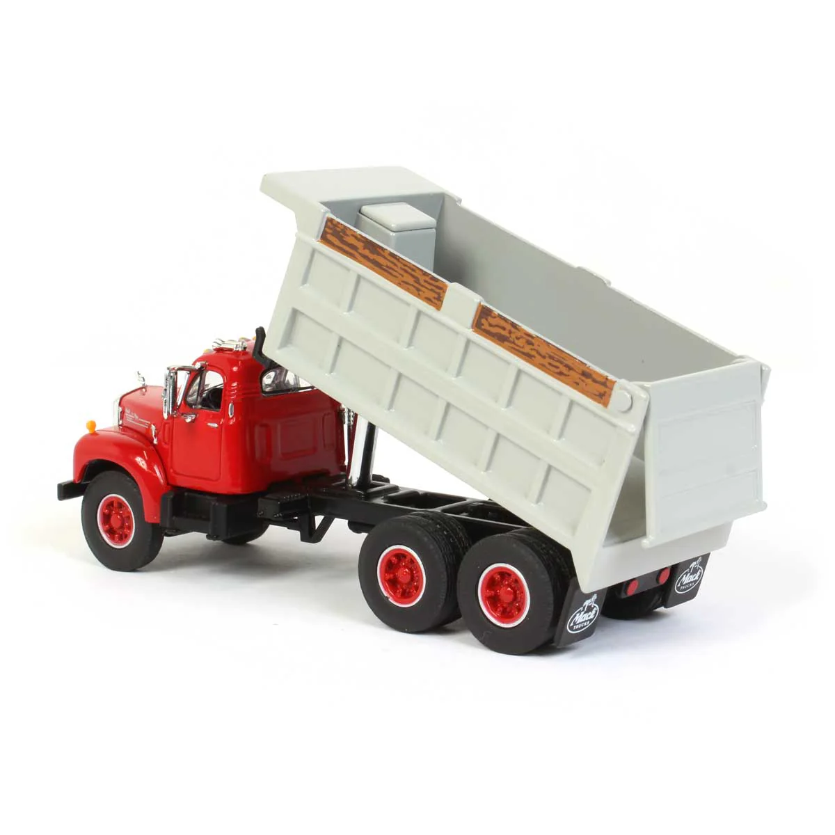 1/64 Mack B-61 Dump Truck by First Gear, Red & Gray - Image 4