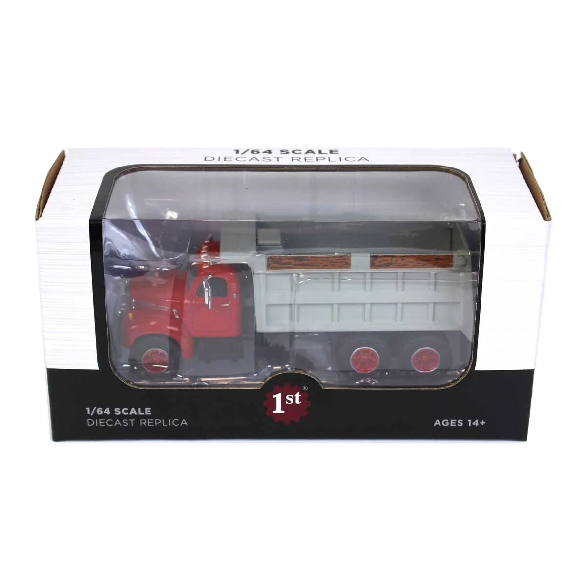 1/64 Mack B-61 Dump Truck by First Gear, Red & Gray - Image 5