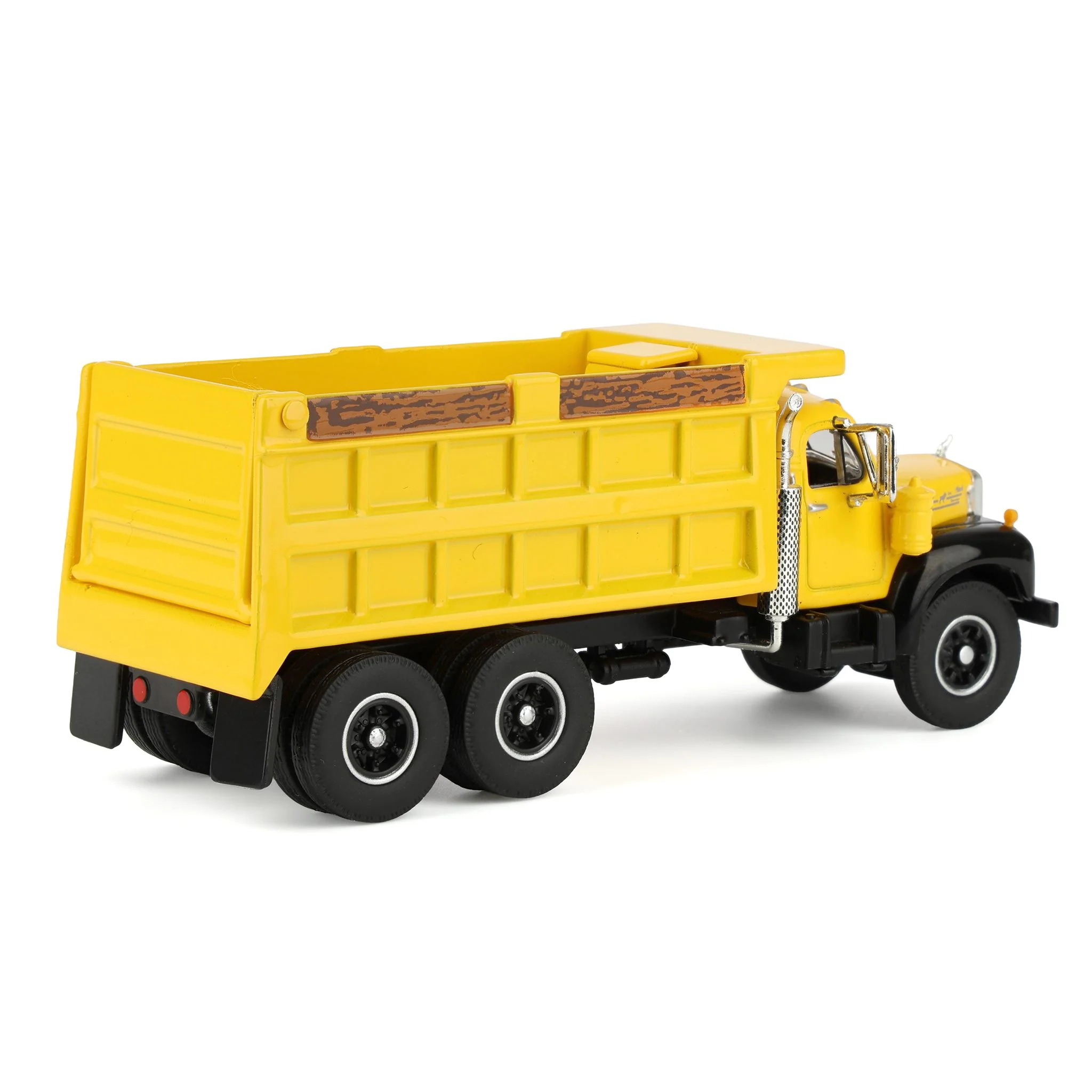 1/64 Mack B-61 Dump Truck by First Gear, Yellow with Black Frame - Image 3