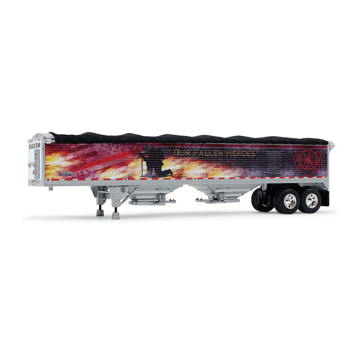 1/64 Mack Pinnacle Semi Truck with Wilson Pacesetter Grain Trailer, Mercier Transport - Our Fallen Heroes, DCP by First Gear - Image 5