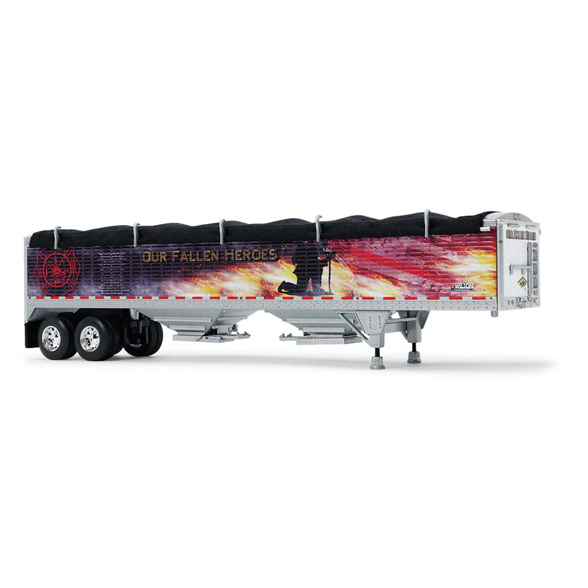 1/64 Mack Pinnacle Semi Truck with Wilson Pacesetter Grain Trailer, Mercier Transport - Our Fallen Heroes, DCP by First Gear - Image 6