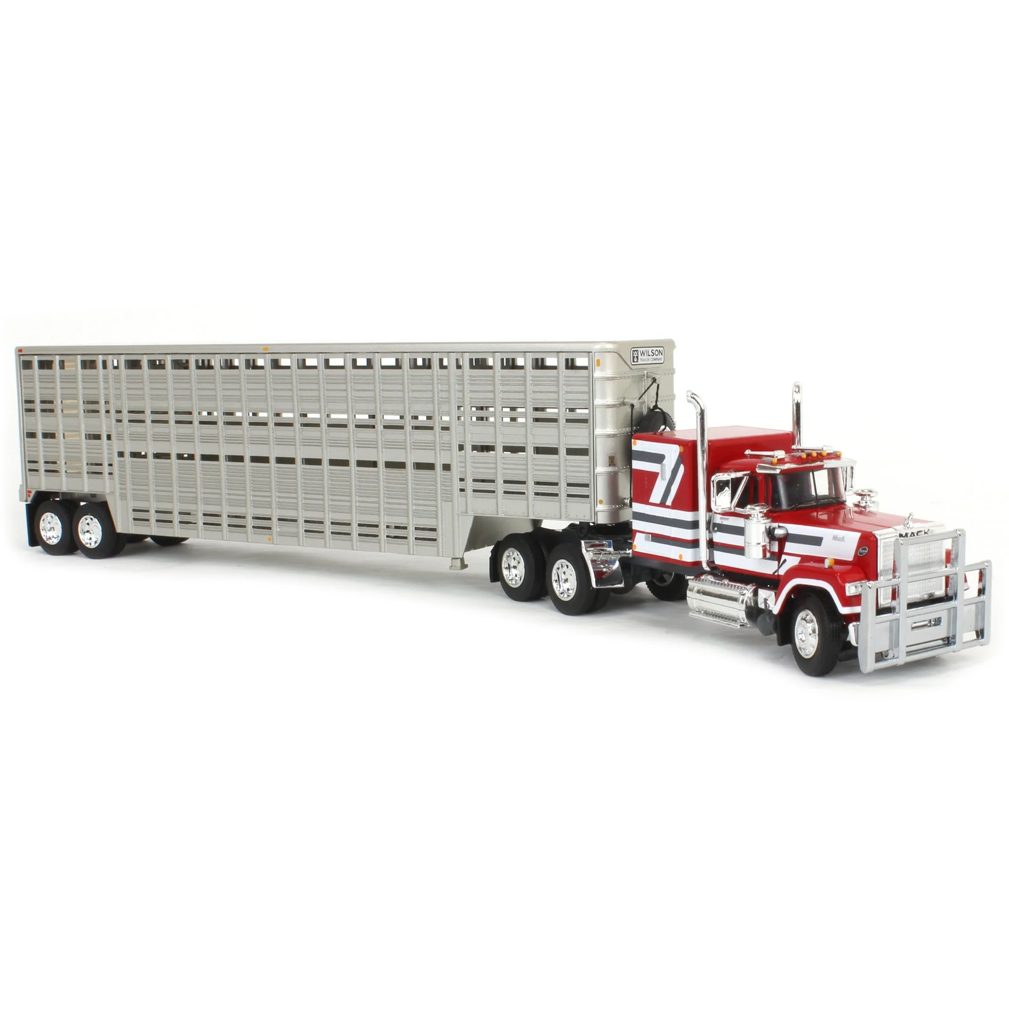 1/64 Mack Super-Liner with 45ft Wilson Vintage Livestock Trailer, DCP by First Gear - Image 2