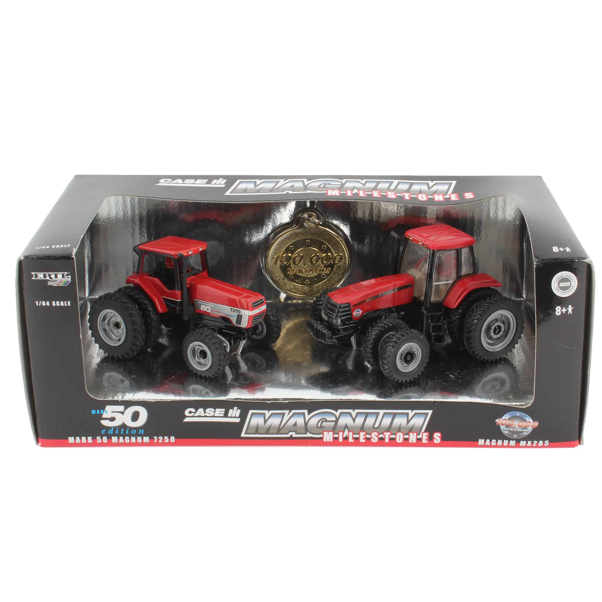 1/64 "Magnum Milestones" Case IH 100,000th Magnum 7250 Tractor & MX285 Tractor by ERTL