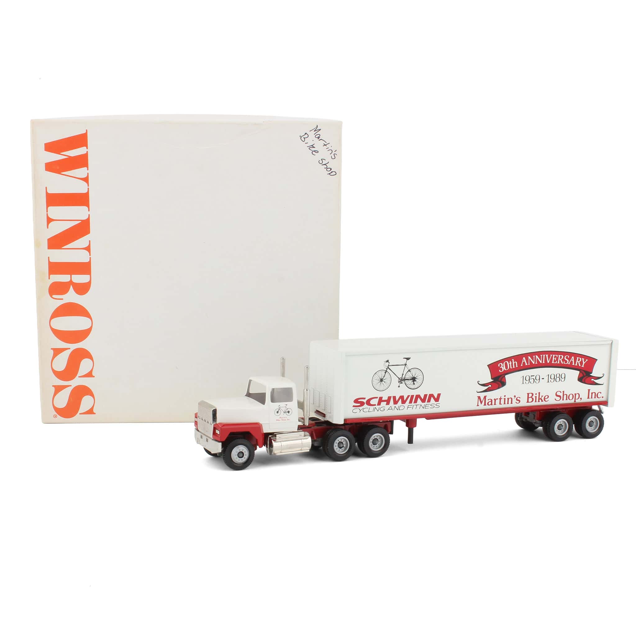 1/64 Martin's Bike Shop Inc Schwinn Cycling 1989 30th Anniversary, Semi Truck & Trailer by Winross