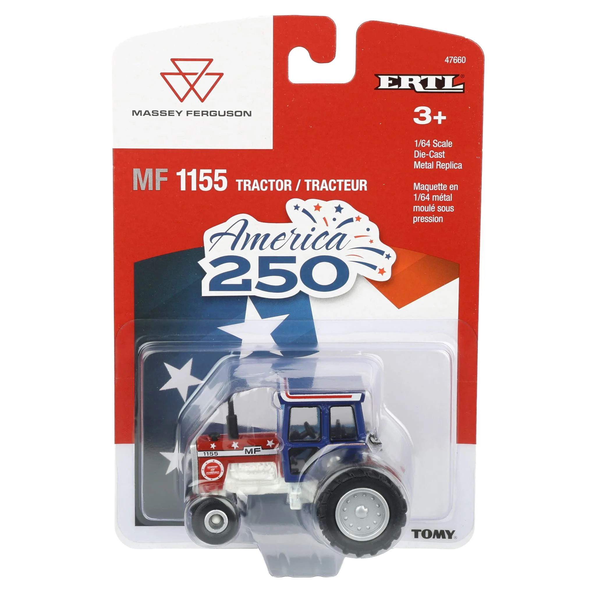 1/64 Massey Ferguson 1155 Stars & Stripes Tractor by ERTL, United States 250th Anniversary Edition - Image 6